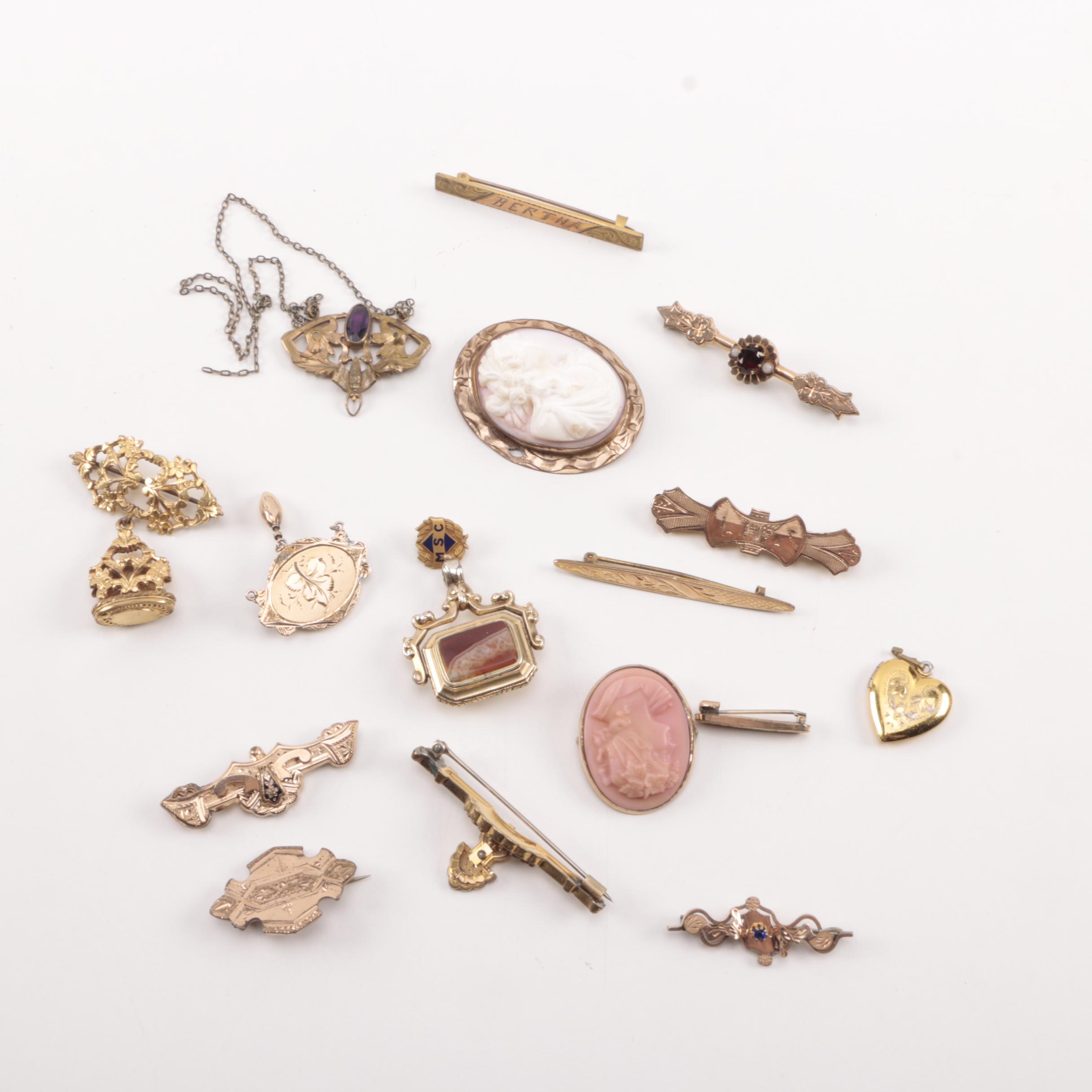 Vintage Gold Tone Costume Jewelry