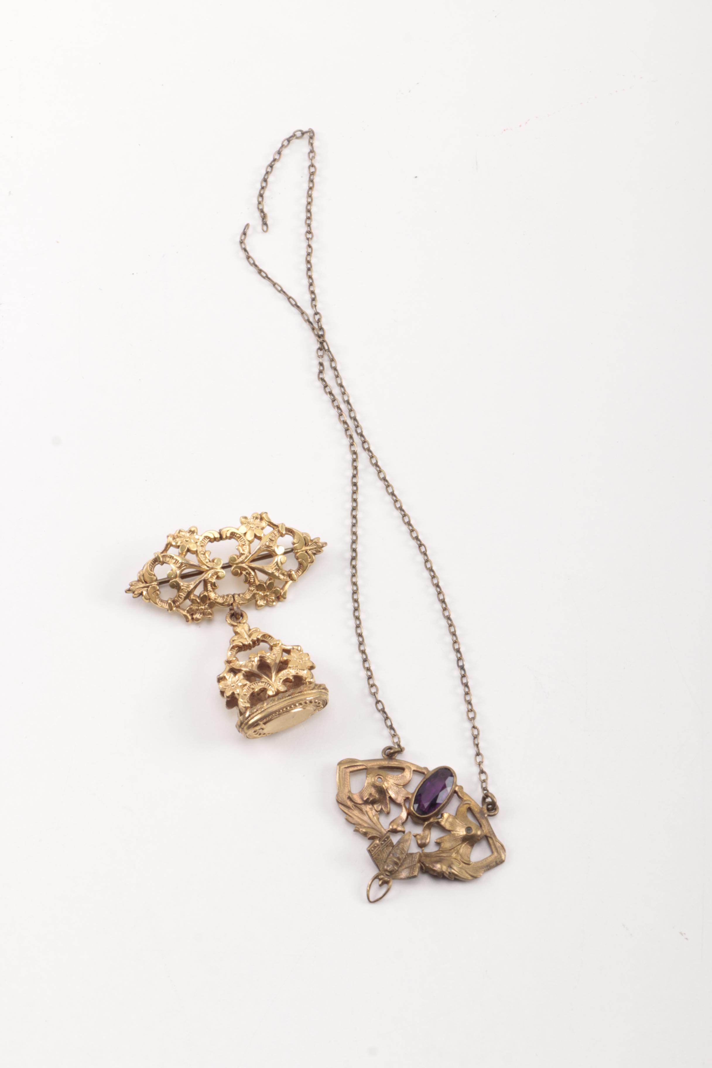 Vintage Gold Tone Costume Jewelry