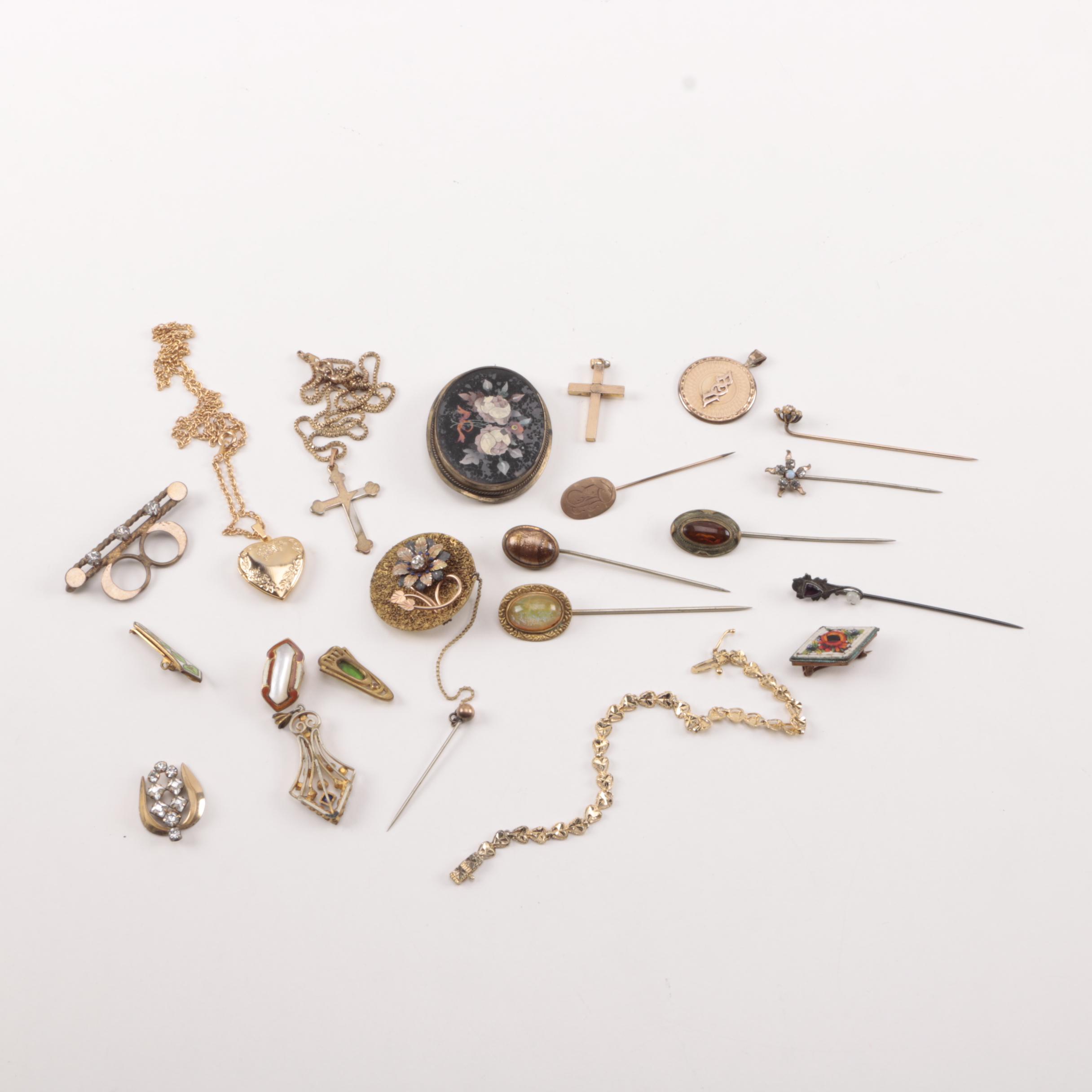 Assortment of Gold Tone Jewelry