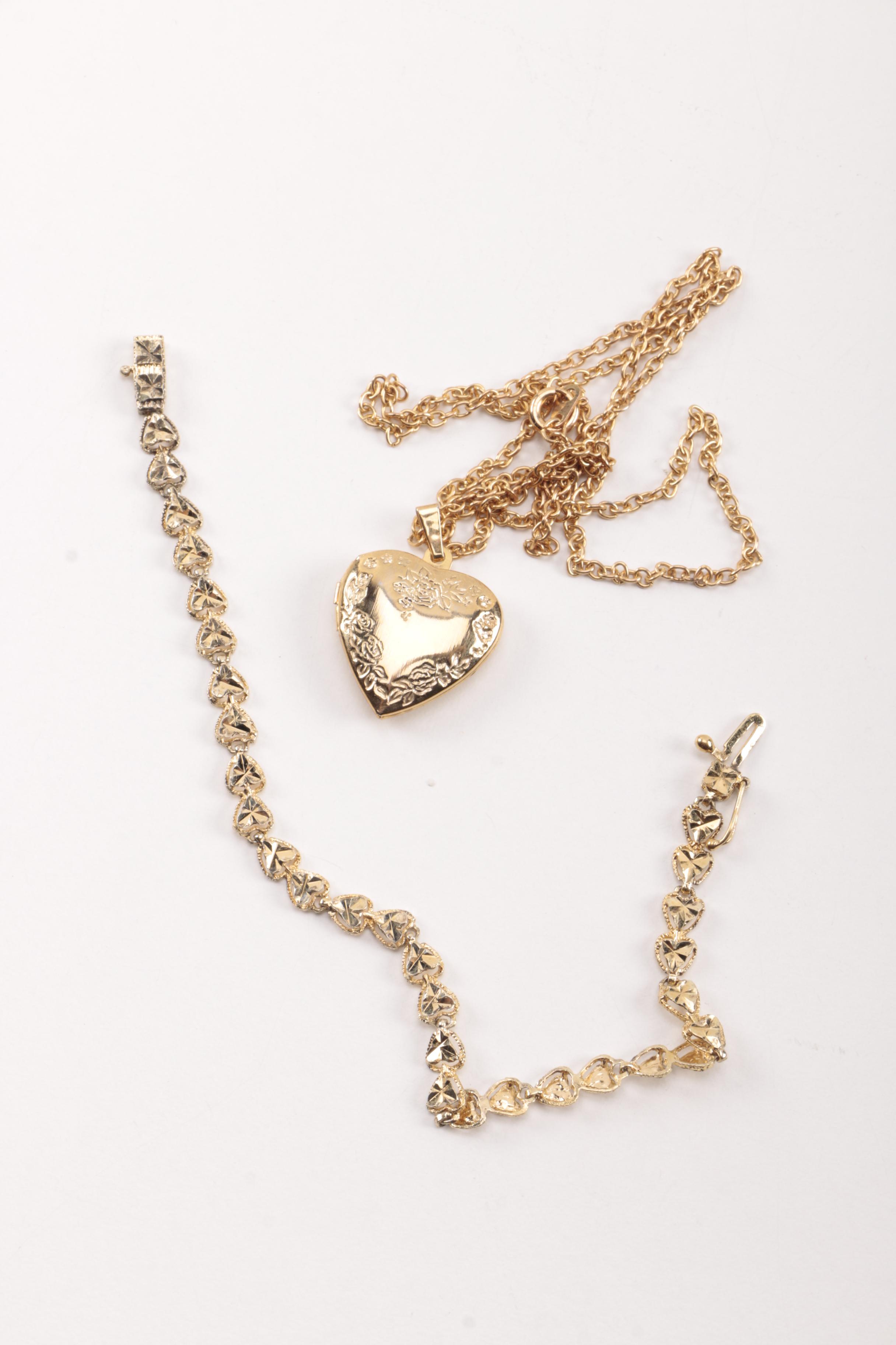 Assortment of Gold Tone Jewelry