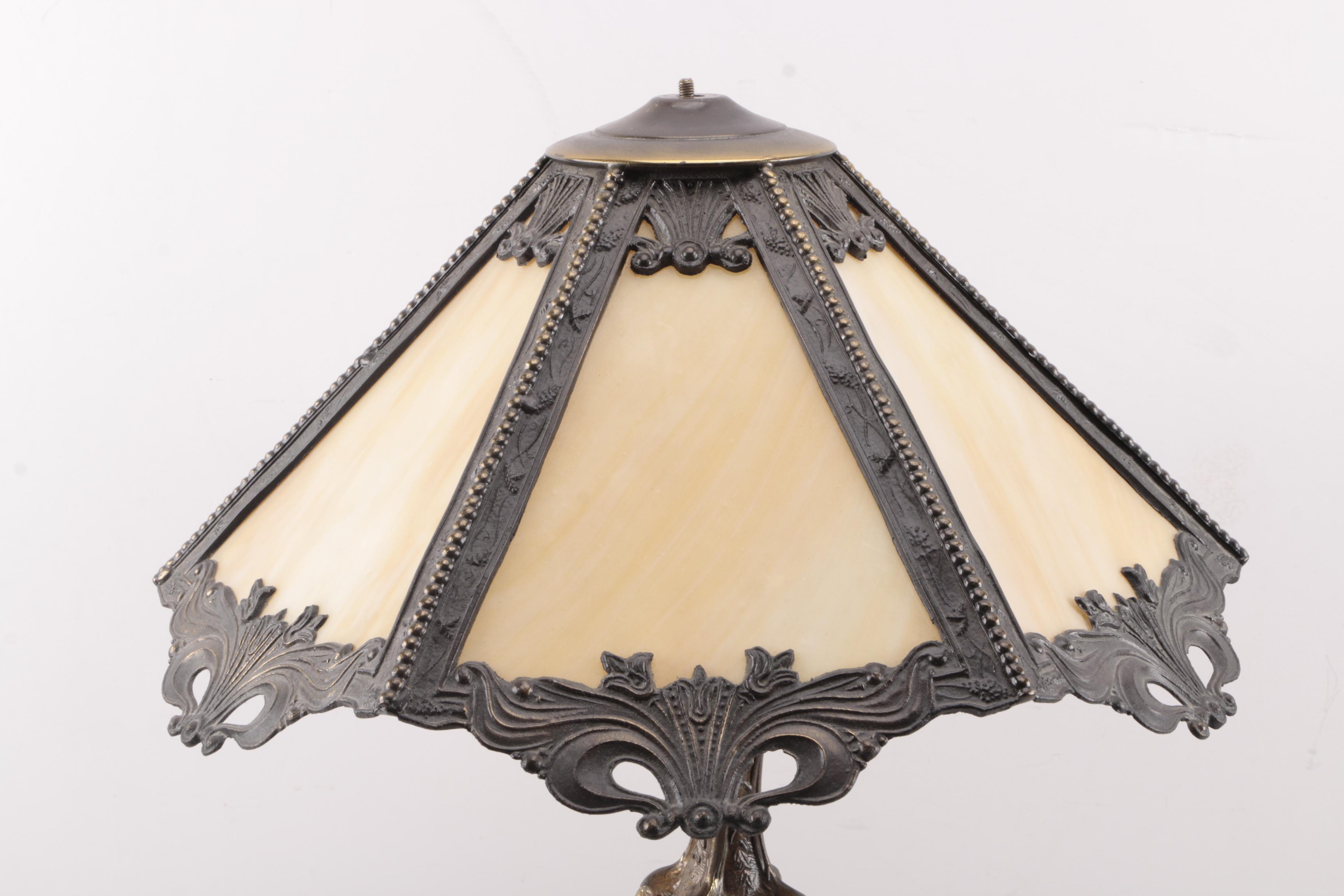 Victorian Style Slag Glass Lamp