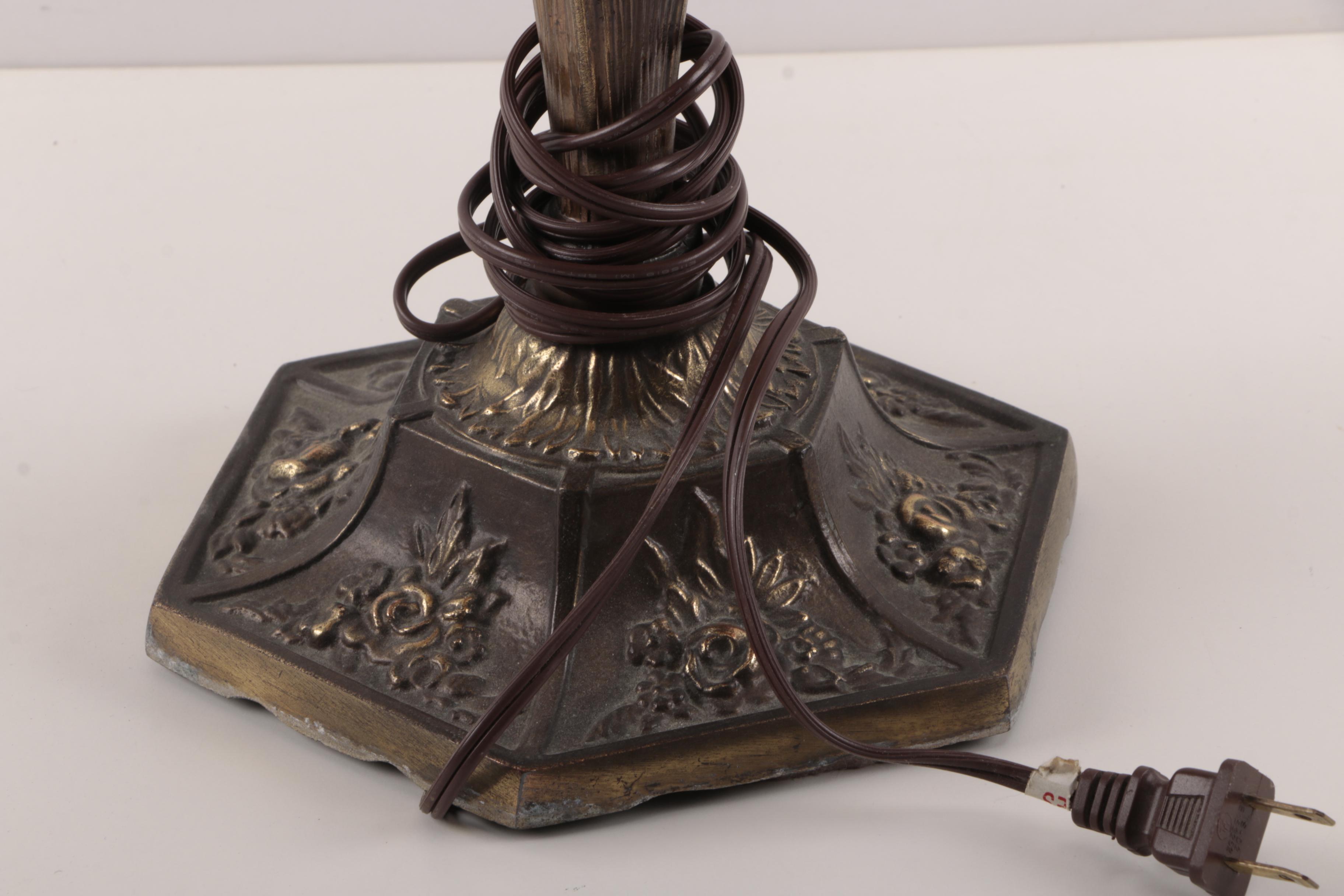 Victorian Style Slag Glass Lamp