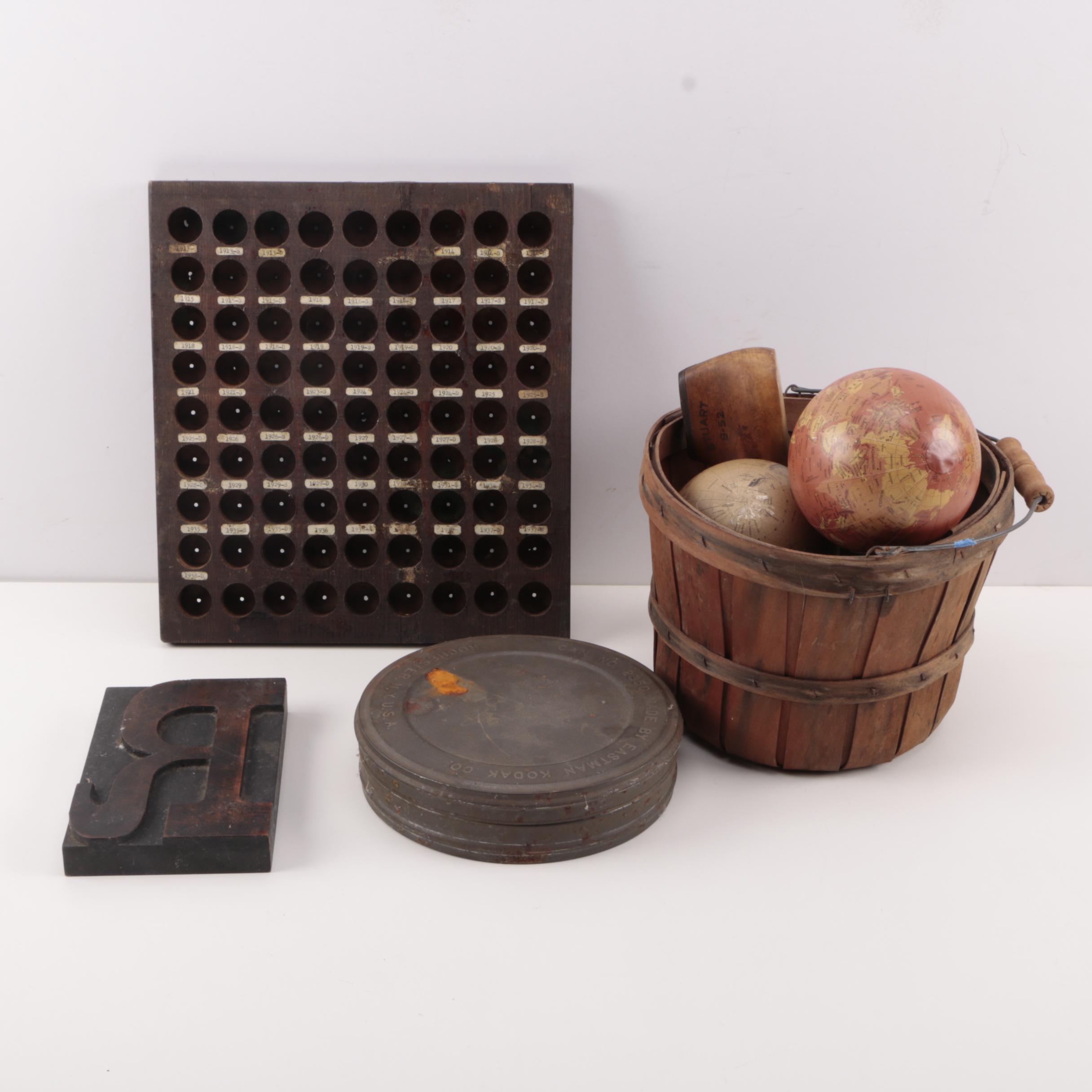 Coin Storage, Kodak Film Tin, and Other Decor