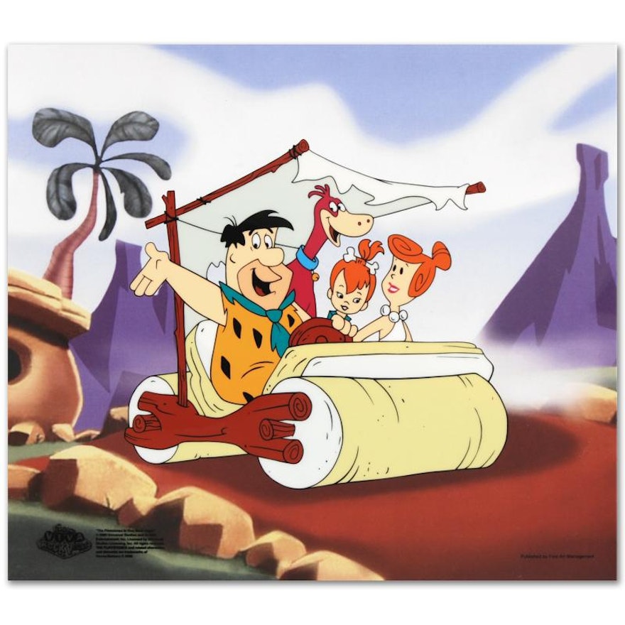 Limited Edition Sericel "The Flintstones Family Car"