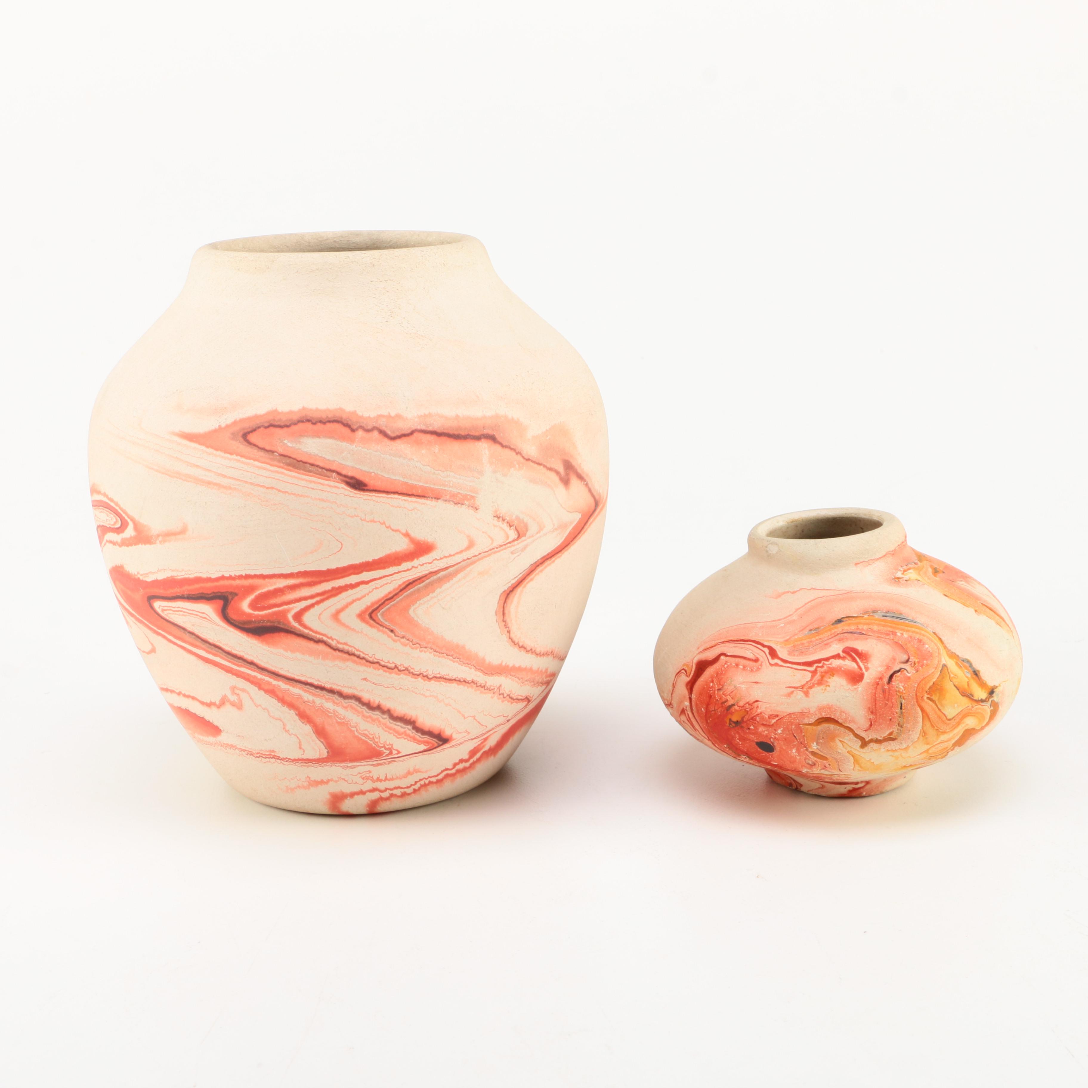 Pair of Nemadji Pottery Vases