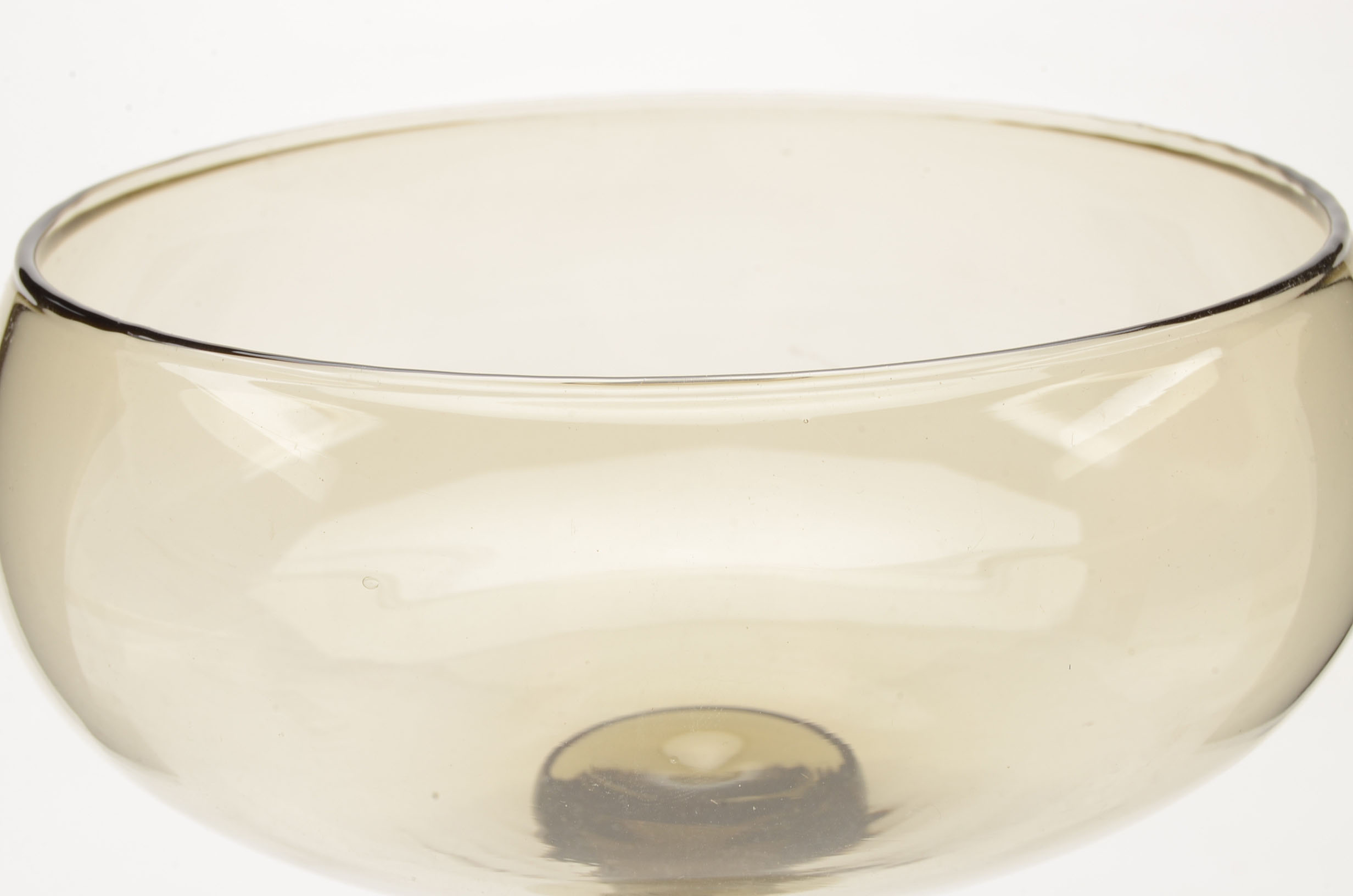 Vintage Smoked Glass Pedestal Bowl
