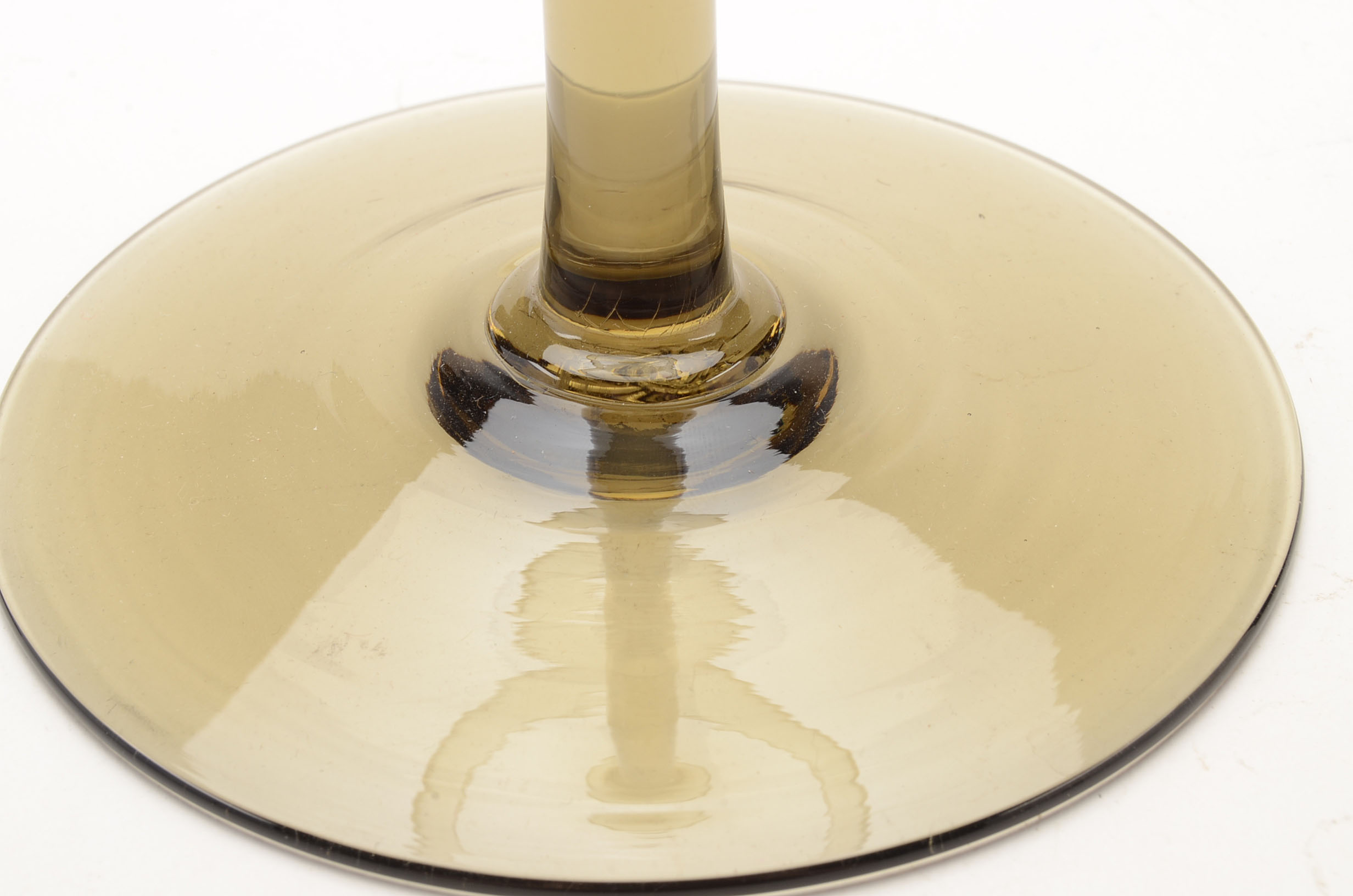 Vintage Smoked Glass Pedestal Bowl