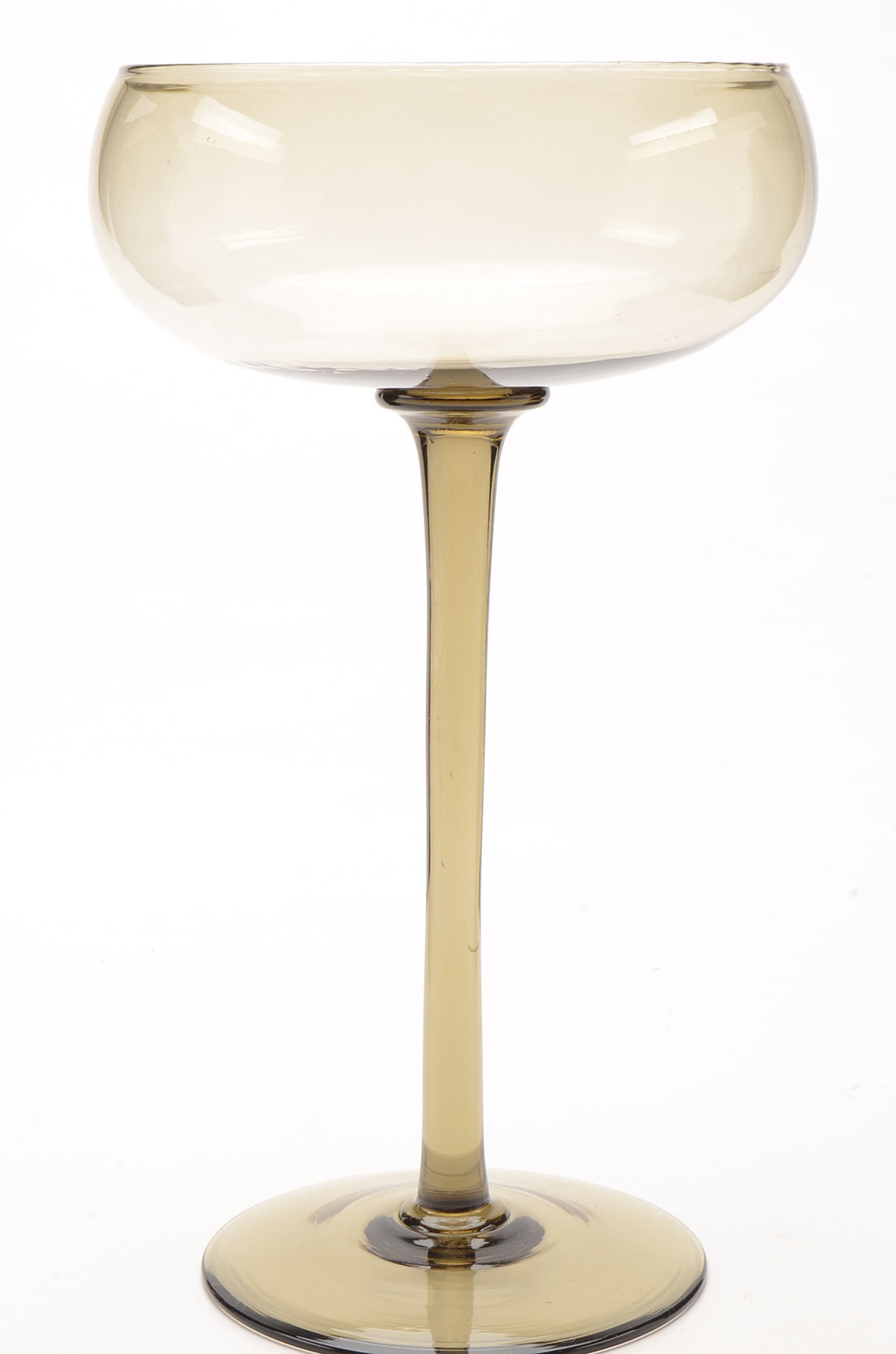 Vintage Smoked Glass Pedestal Bowl