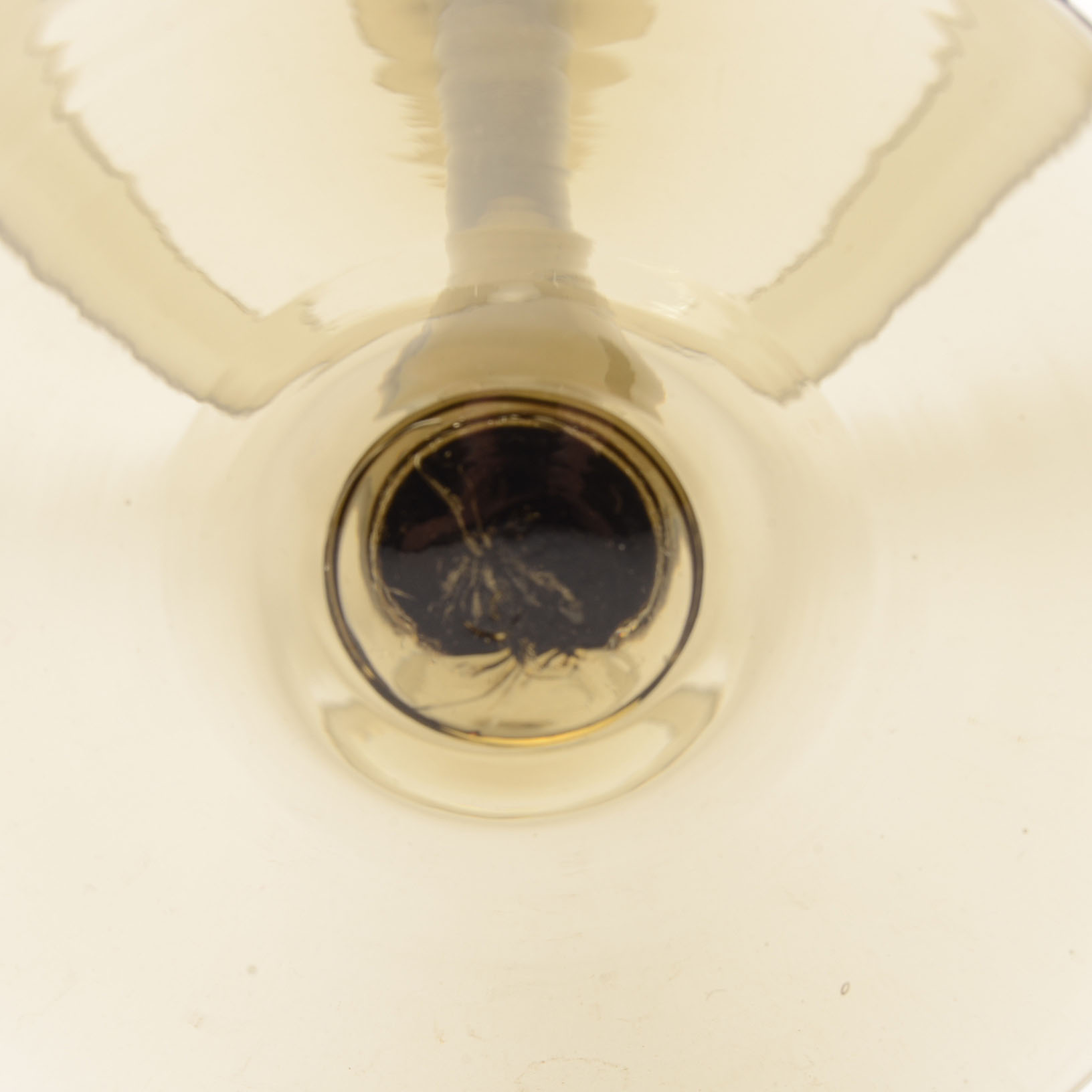 Vintage Smoked Glass Pedestal Bowl