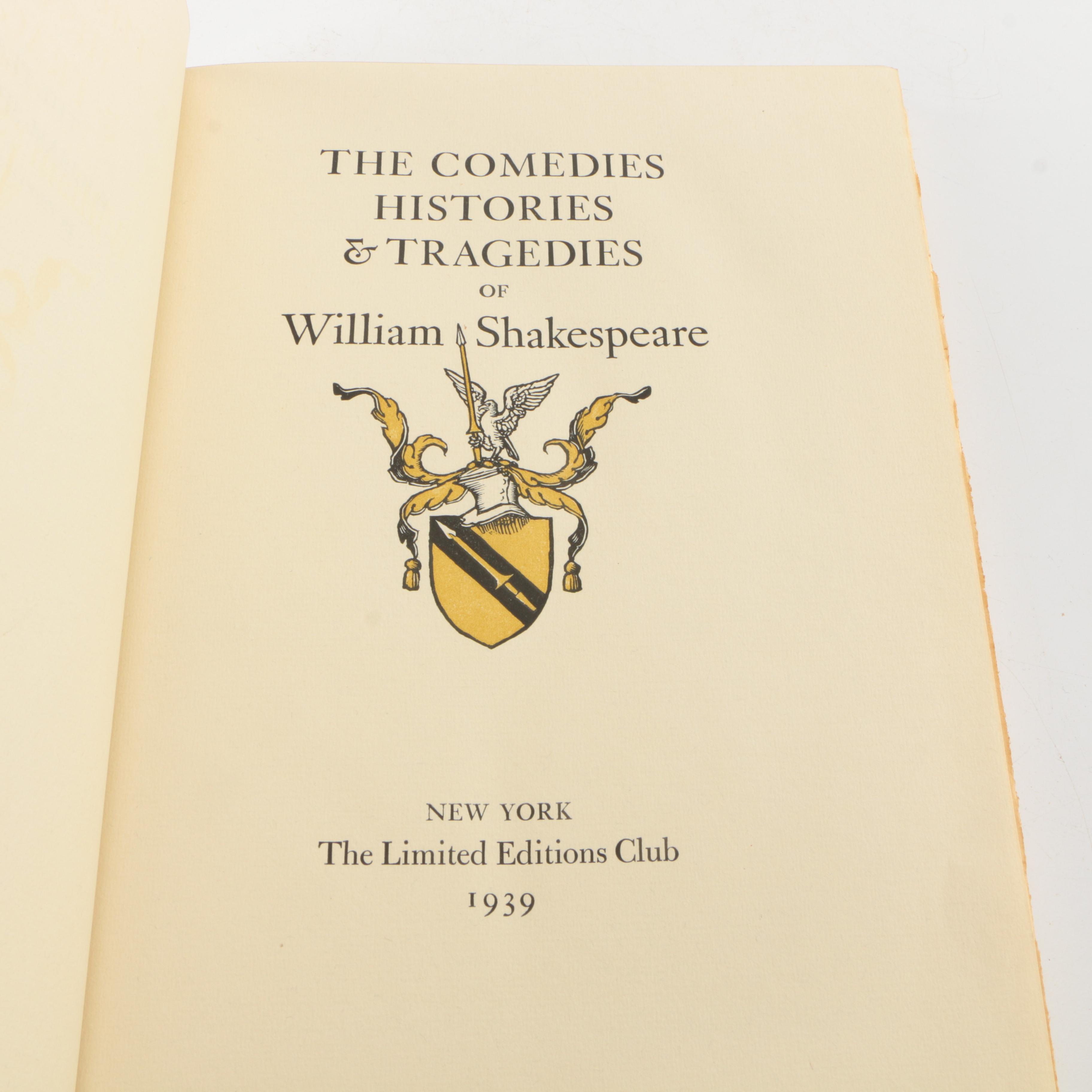 1940 Limited Editions Club Shakespeare Plays Including "The Comedy of Errors"
