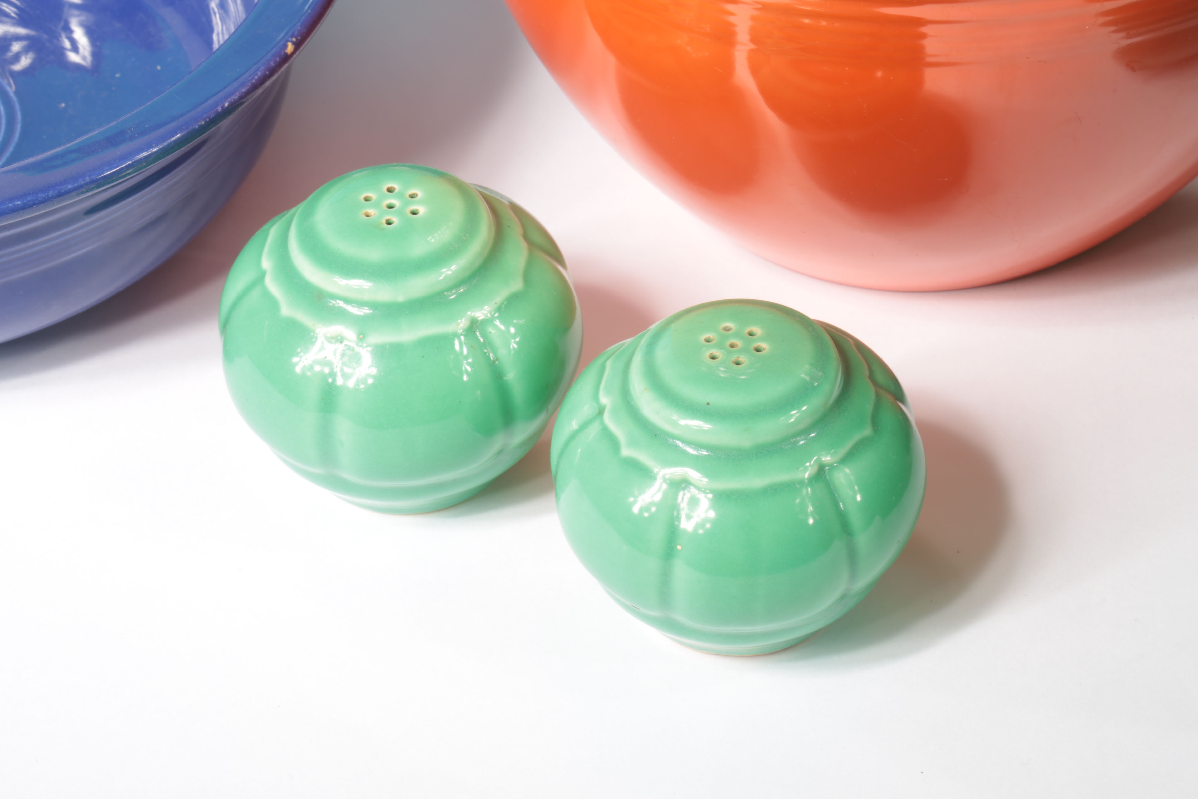 Collection of Vintage Fiesta Nesting MIxing Bowls and Tableware