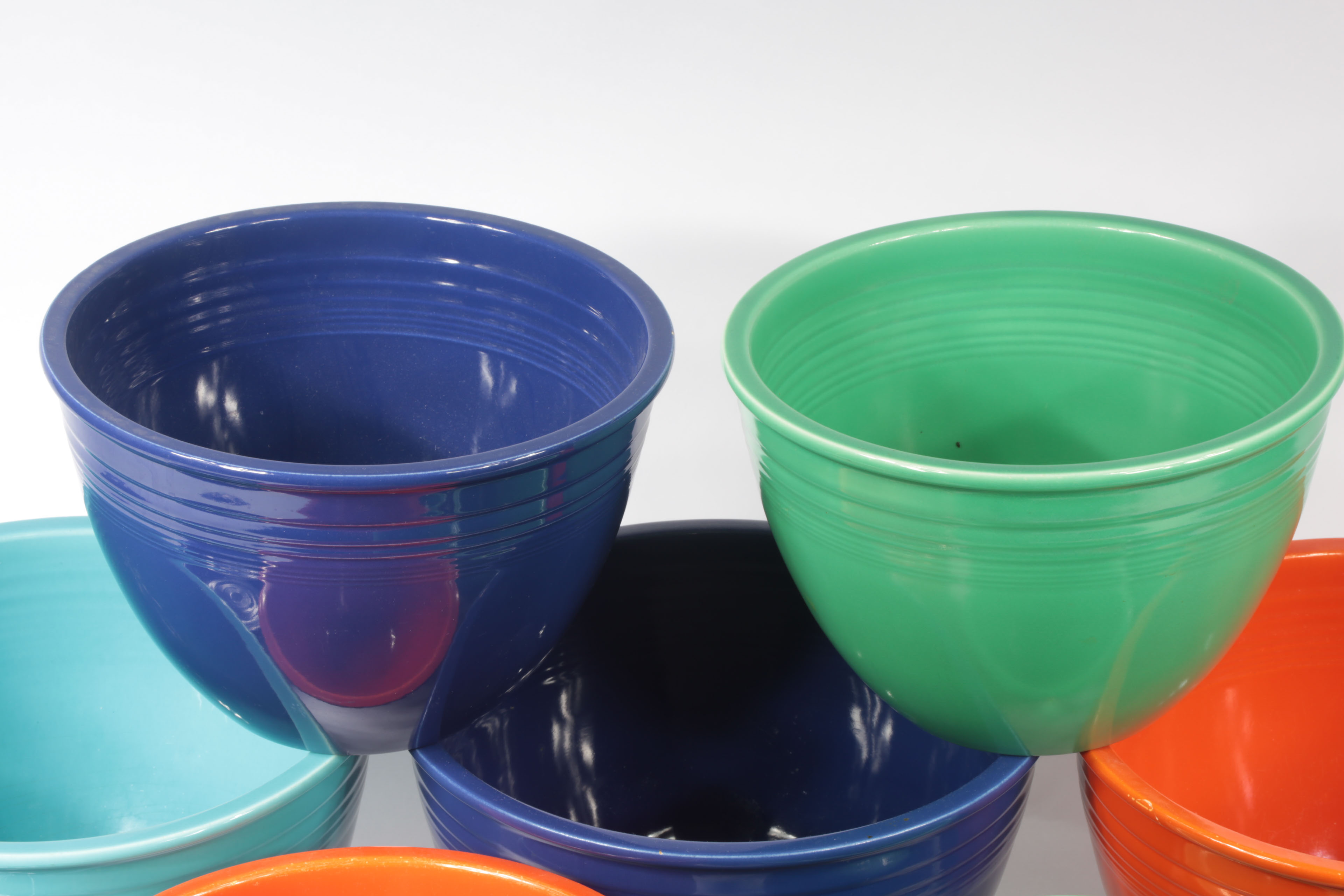 Collection of Vintage Fiesta Nesting MIxing Bowls and Tableware