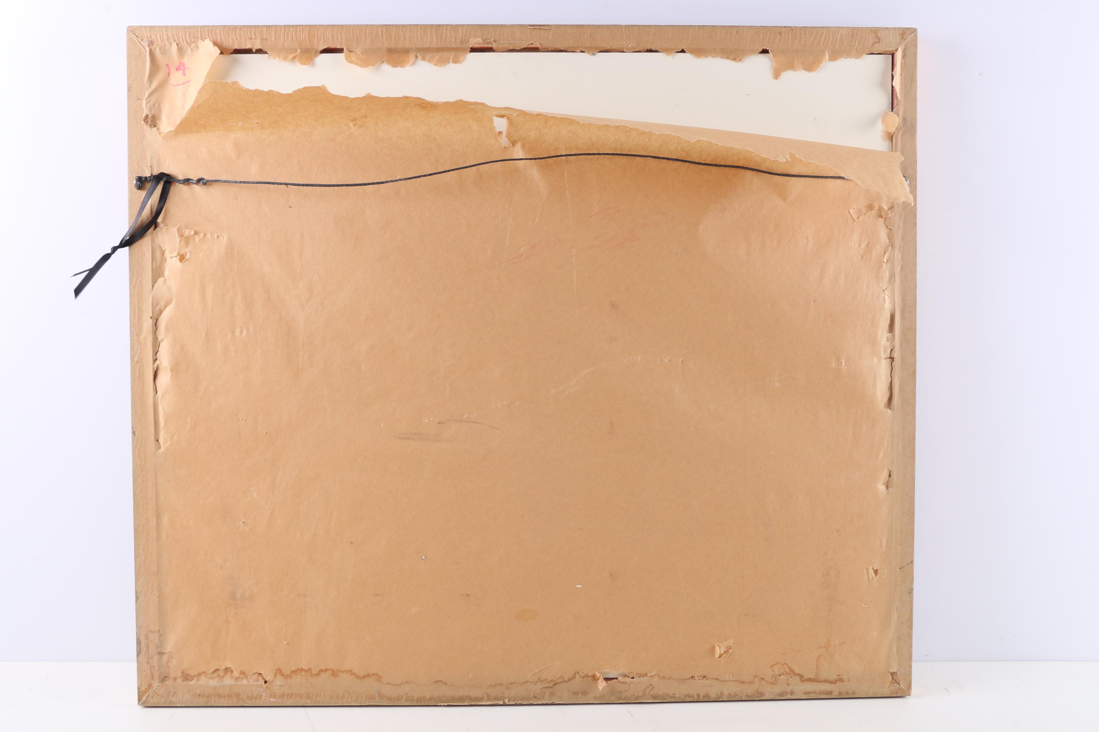 Joseph Randolph Brown Oil Painting on Paper Landscape with a Pond