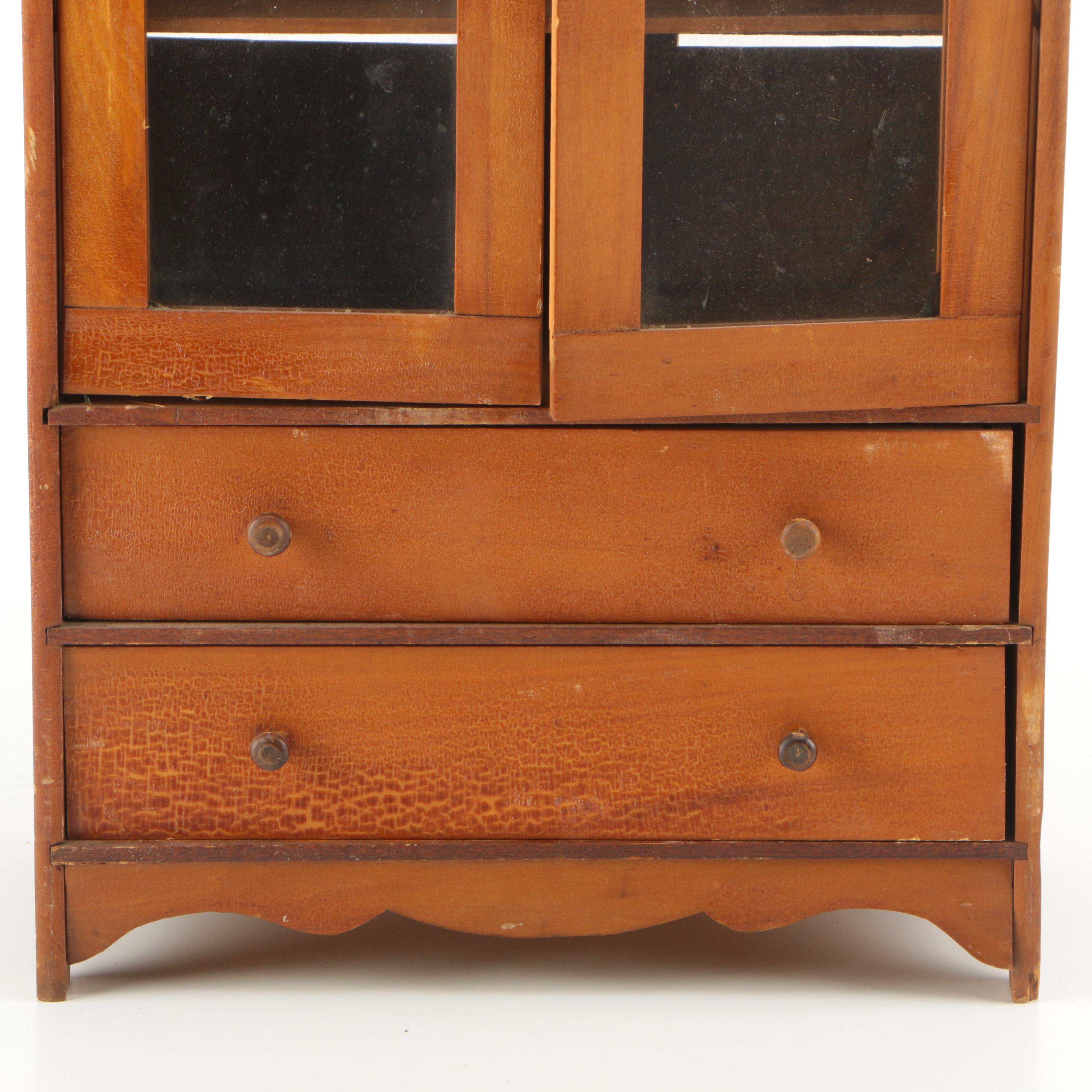 Vintage Victorian Style Miniature China Cabinet