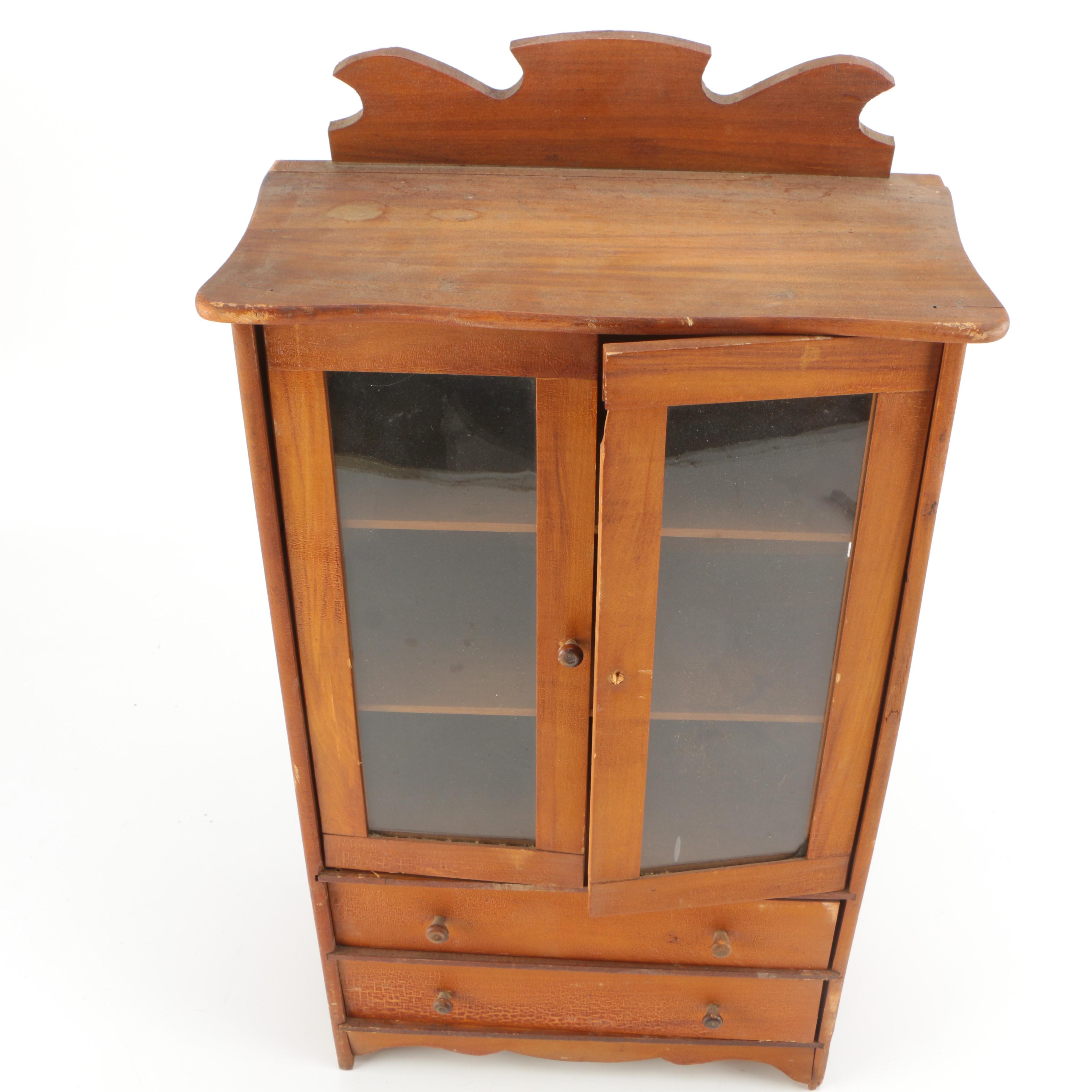 Vintage Victorian Style Miniature China Cabinet