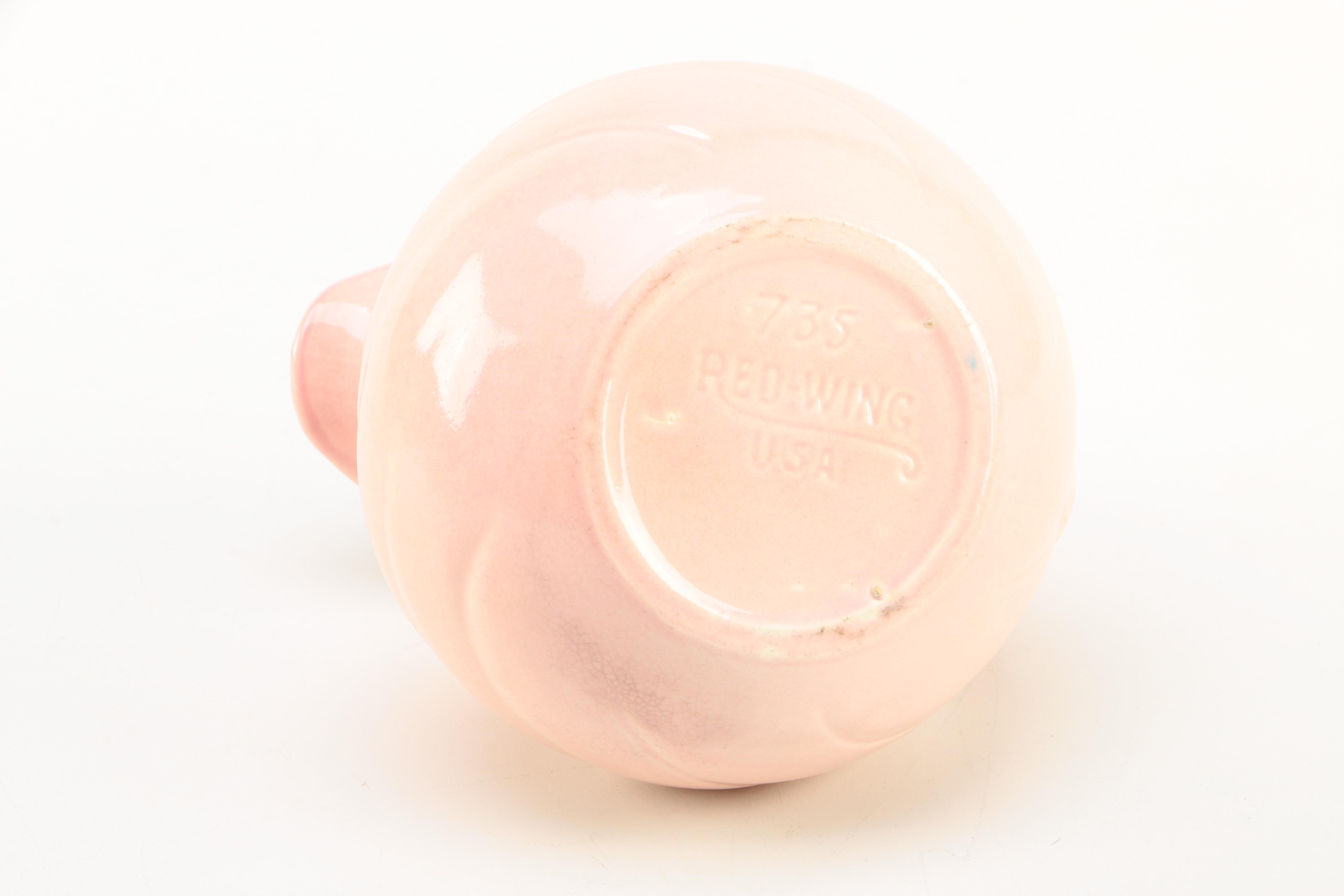 Vintage Red Wing Ceramic Vase and Pitcher