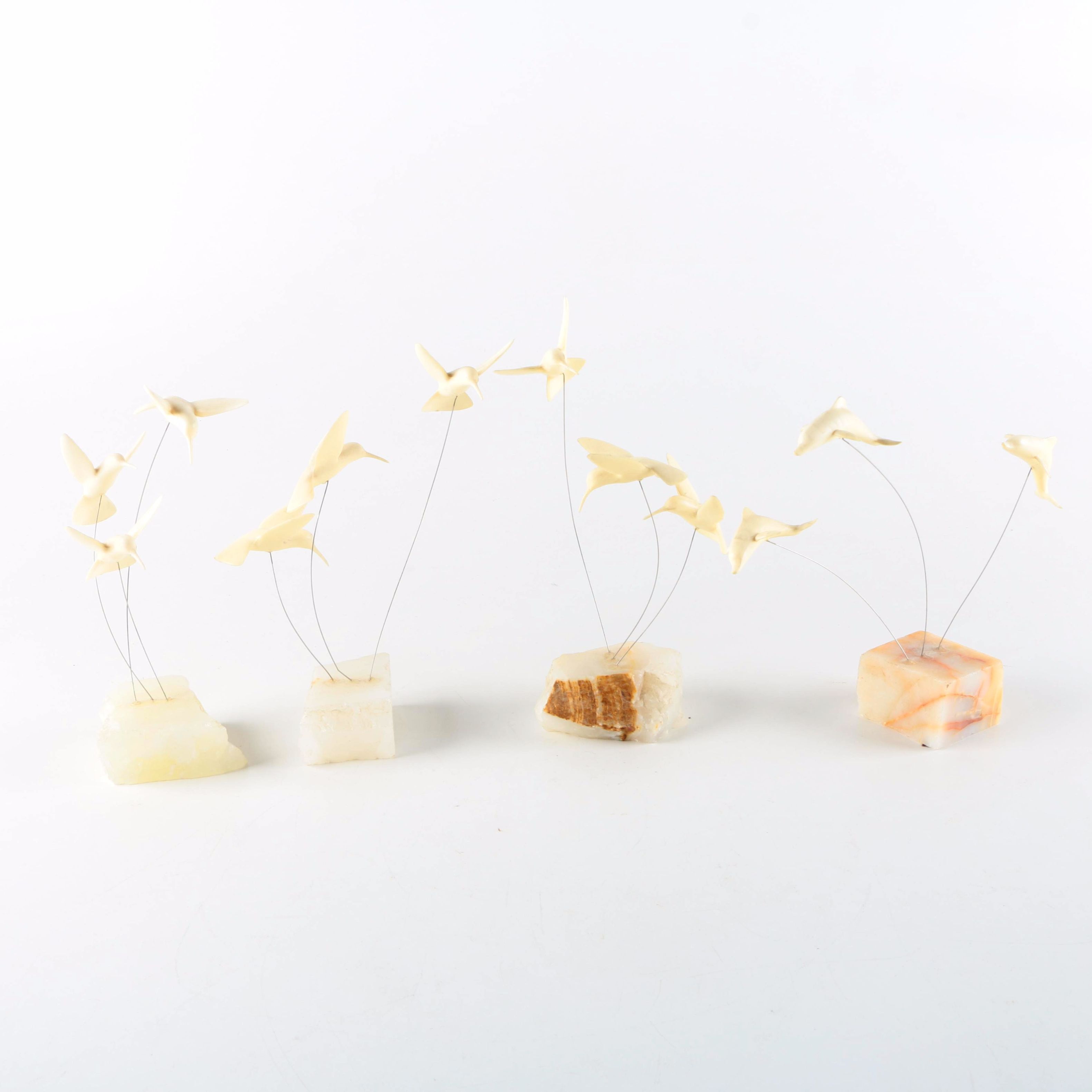 Marvin Wernick Co. Kinetic Sculptures with Agate Bases