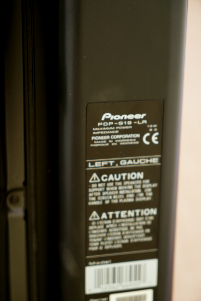 Pioneer 50" Plasma Television with Receiver and DVD Player