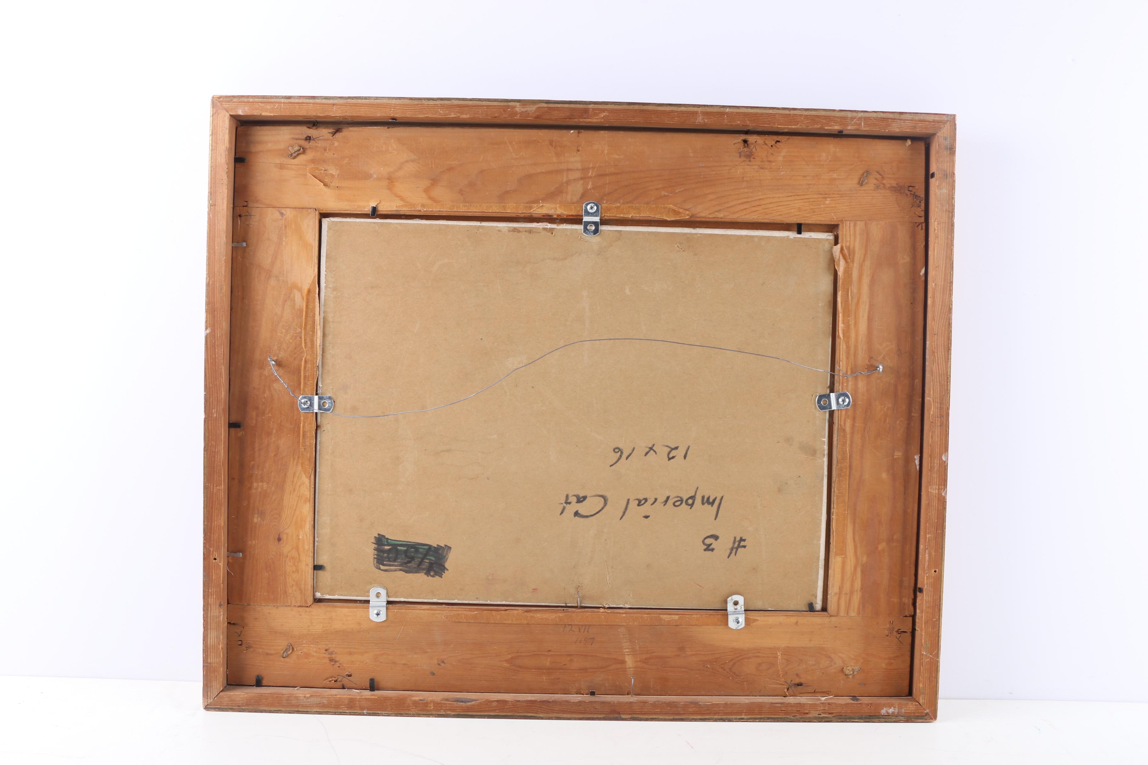 Sam Lewis Rand Oil Painting on Board "Imperial Cat"