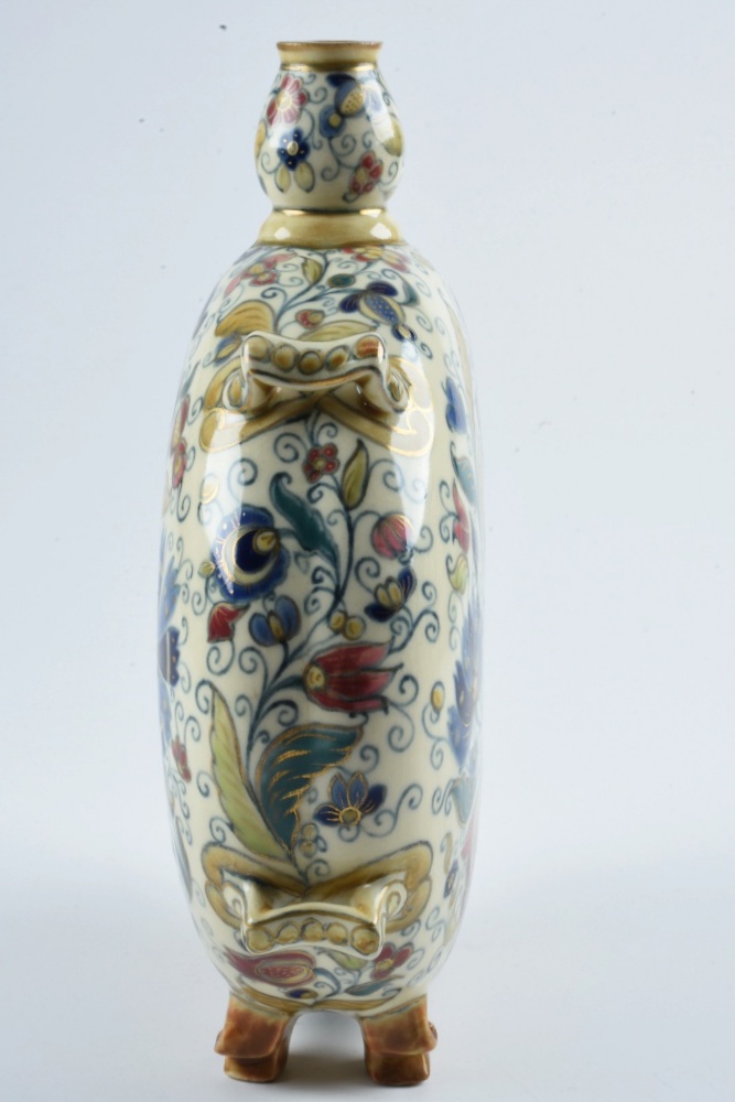 19th-Century Zsolnay Ceramic Moon Vase