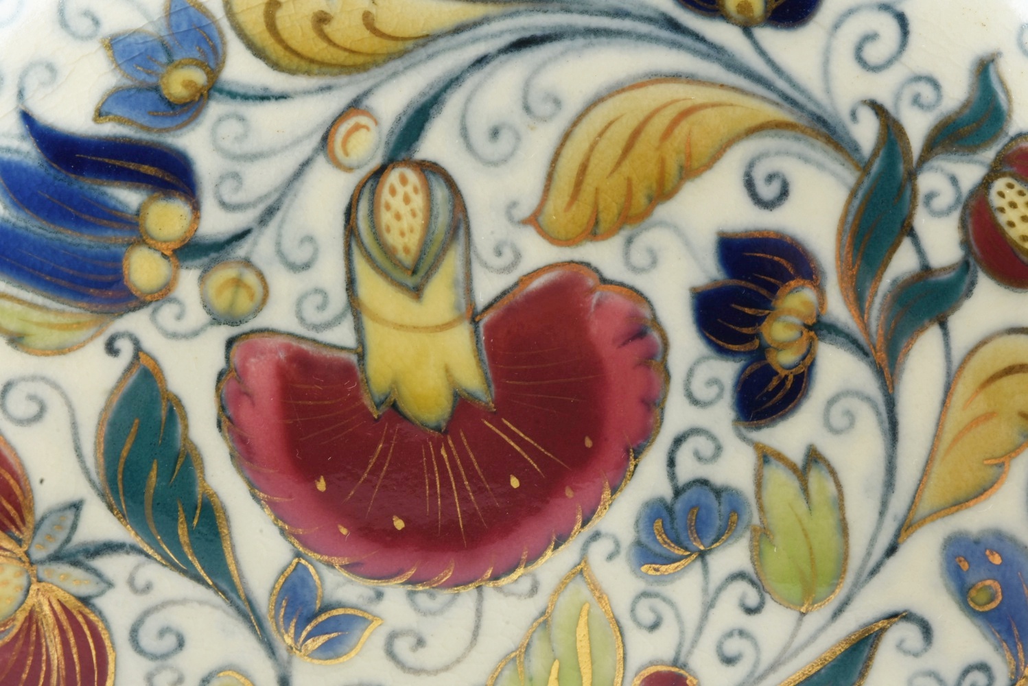 19th-Century Zsolnay Ceramic Moon Vase