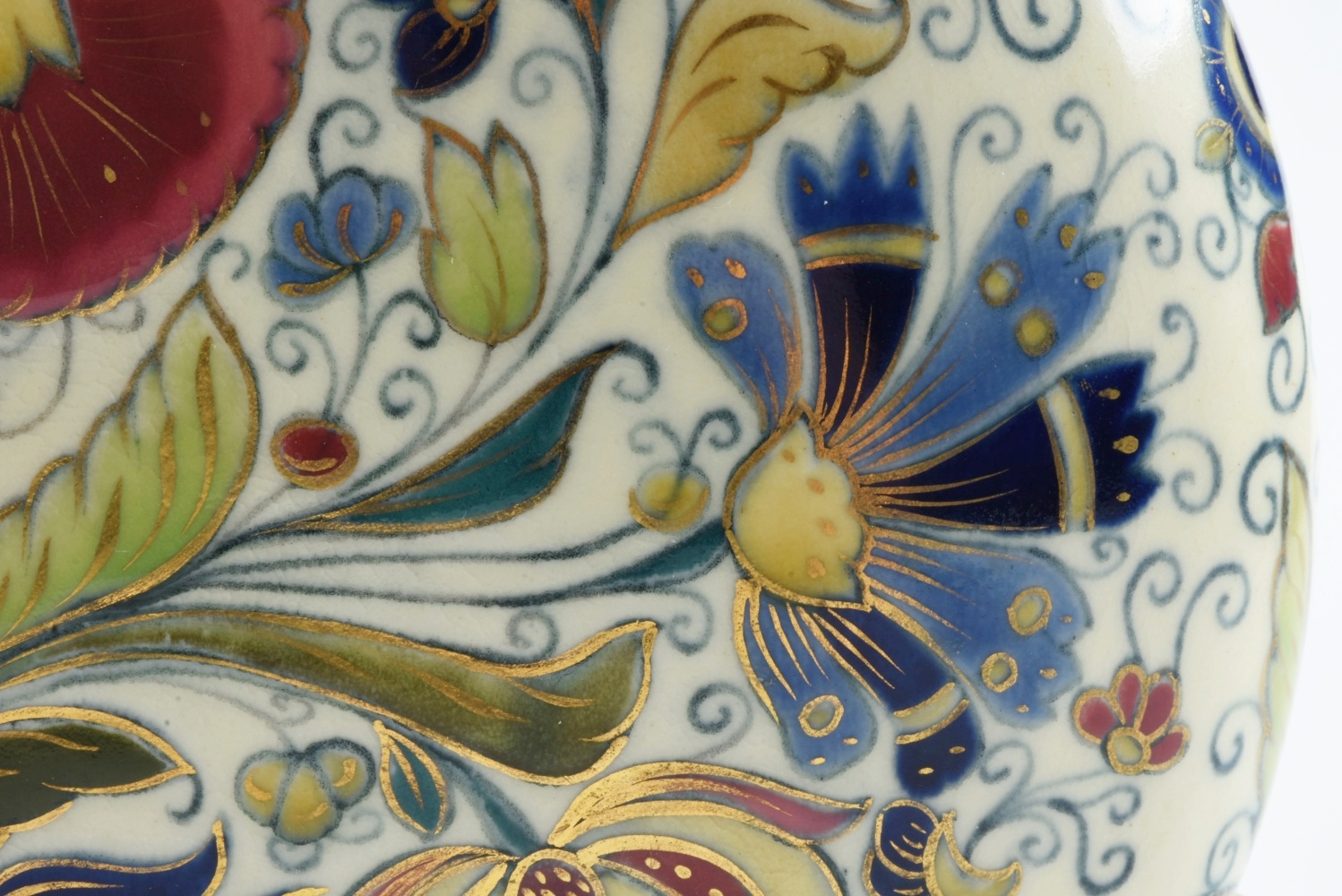 19th-Century Zsolnay Ceramic Moon Vase