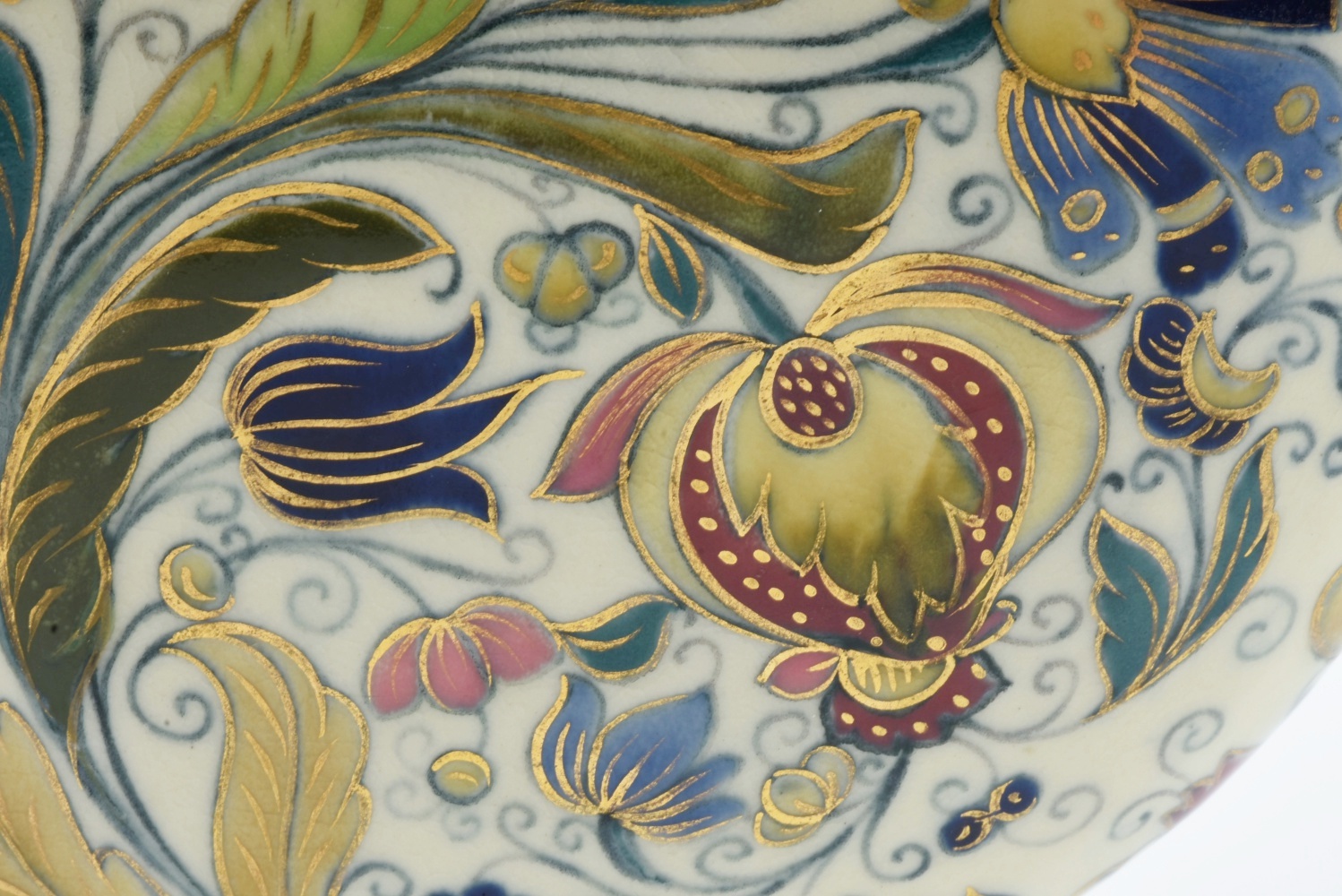 19th-Century Zsolnay Ceramic Moon Vase