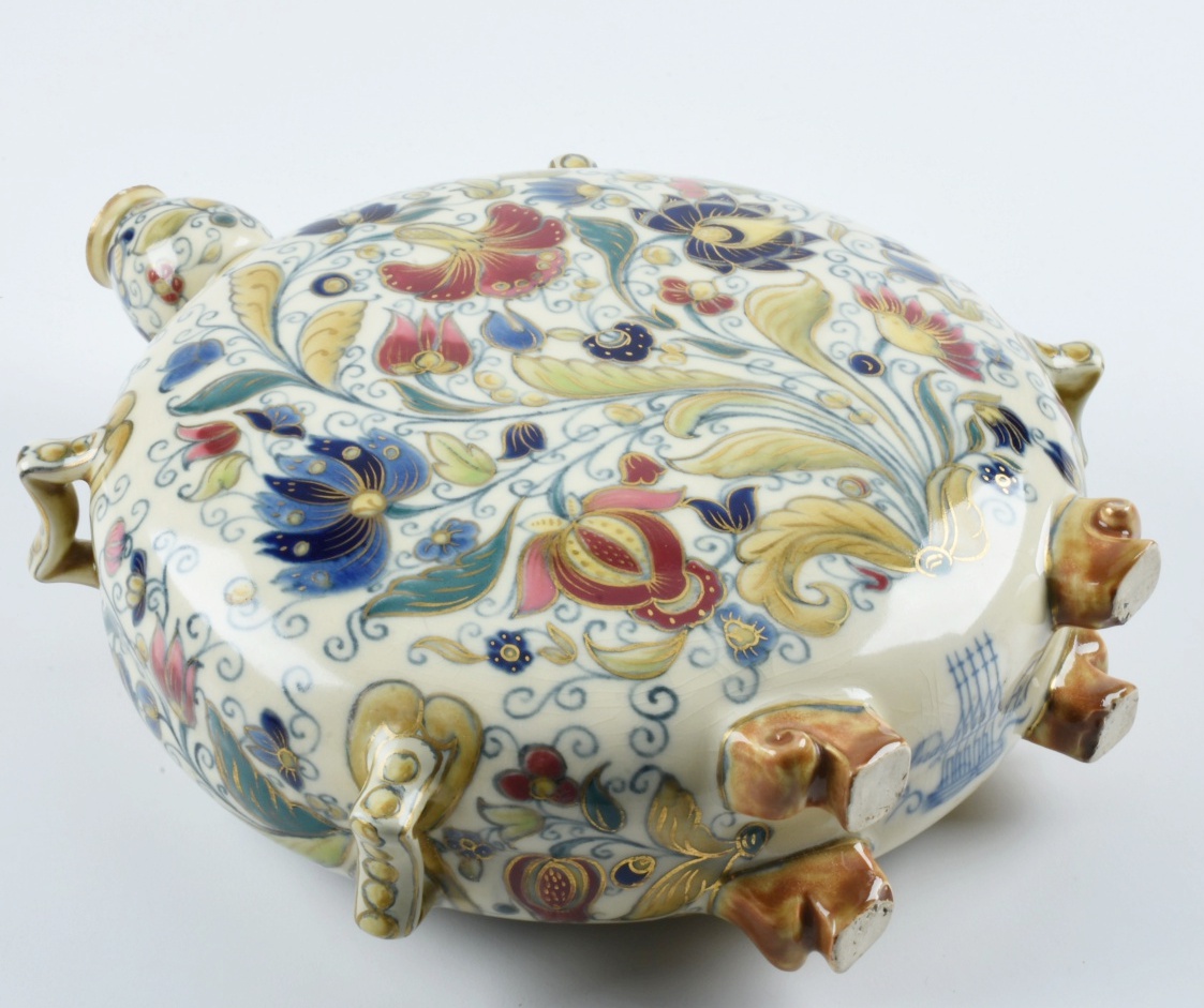 19th-Century Zsolnay Ceramic Moon Vase