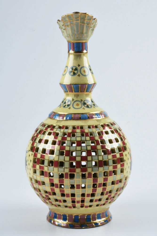 Late 19th-Century Emil Fischer Reticulated Ceramic Ewer