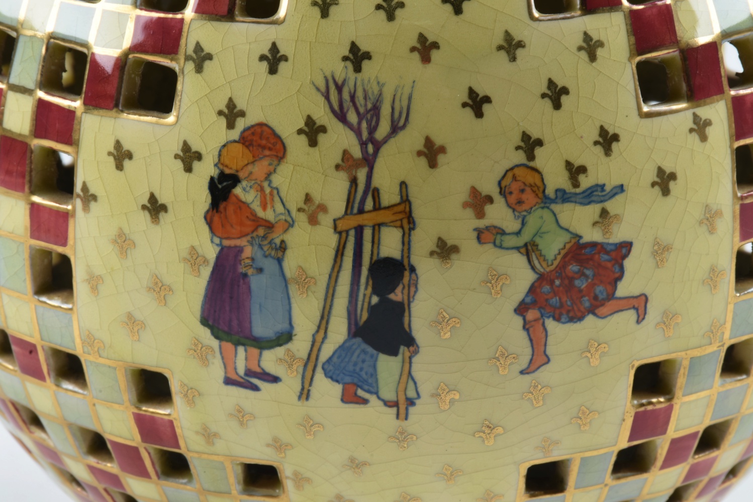 Late 19th-Century Emil Fischer Reticulated Ceramic Ewer