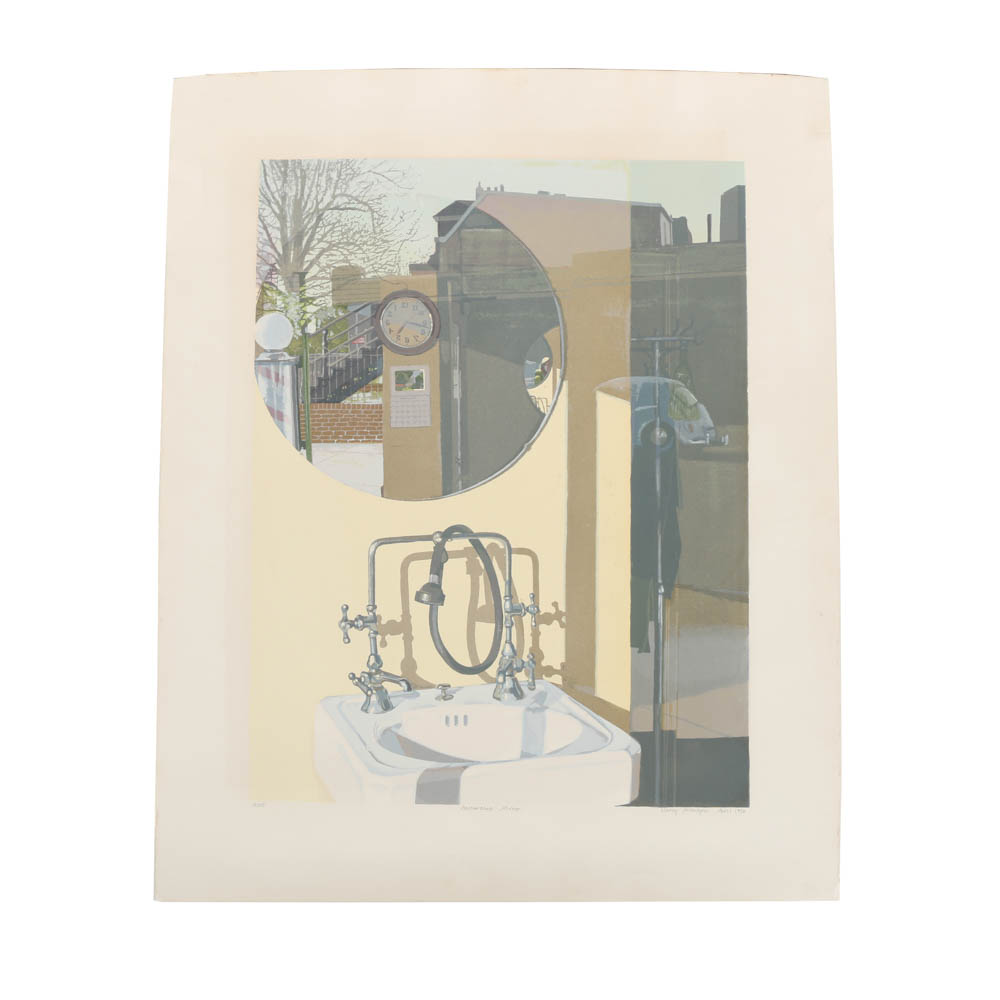 Nancy McIntyre Limited Edition Silkscreen "Barbershop Mirror"
