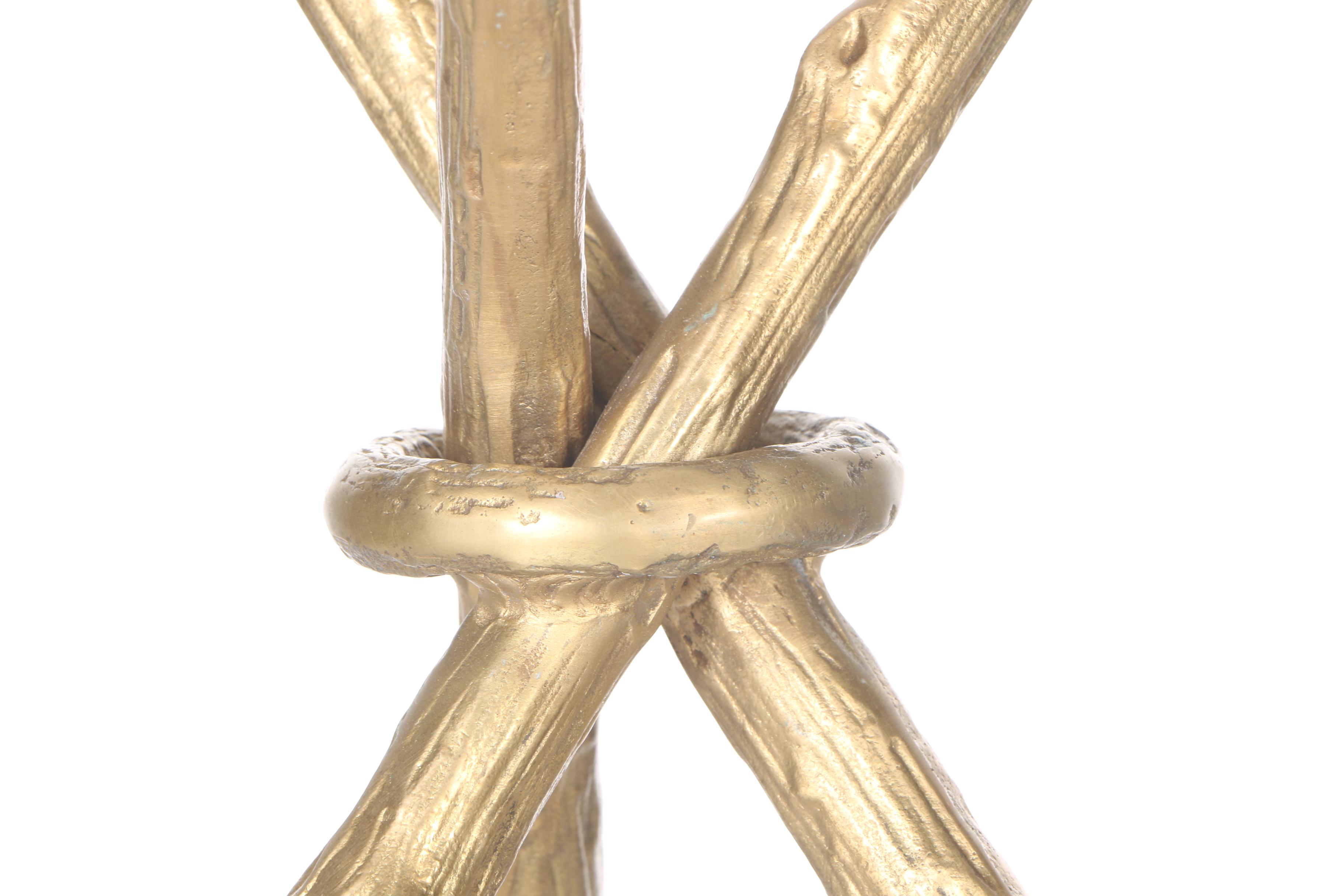 Marble and Brass Modern Twig Tripod Side Table by Global Views