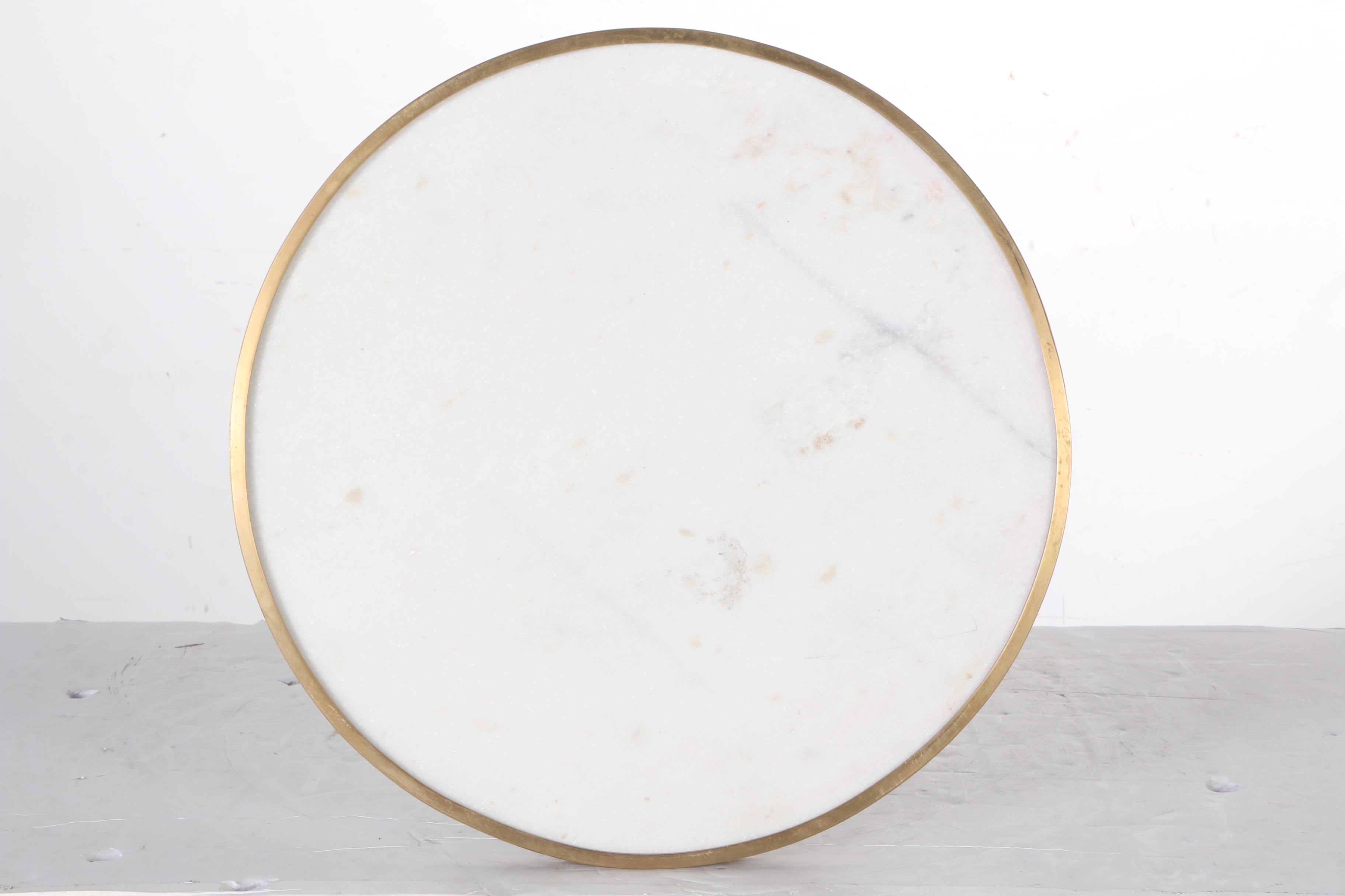 Marble and Brass Modern Twig Tripod Side Table by Global Views