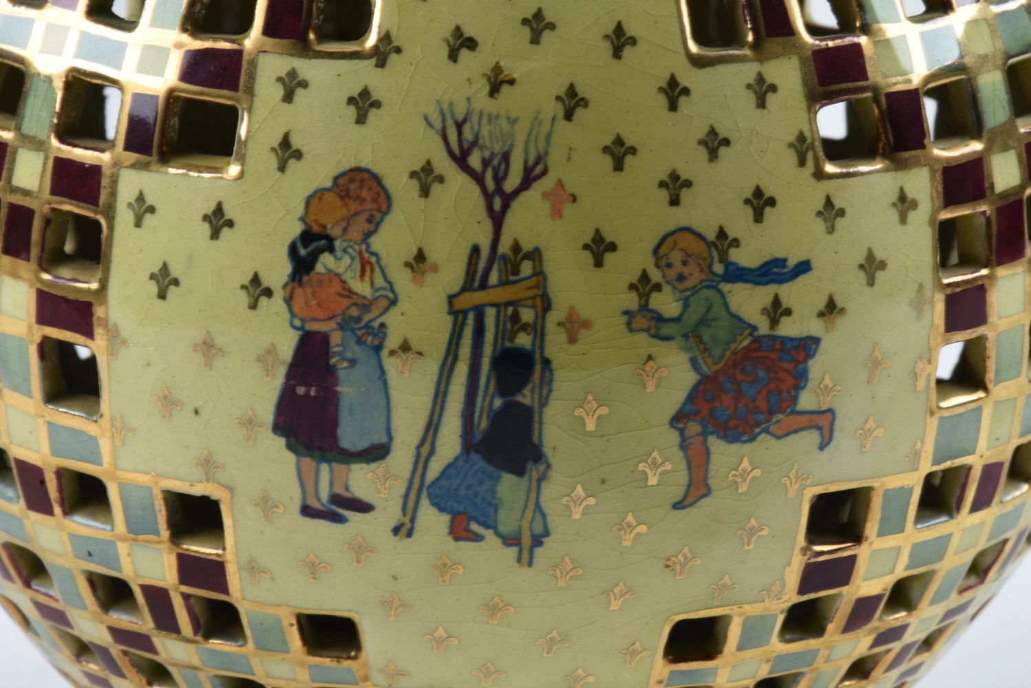 Late 19th-Century Emil Fischer Reticulated Ceramic Ewer