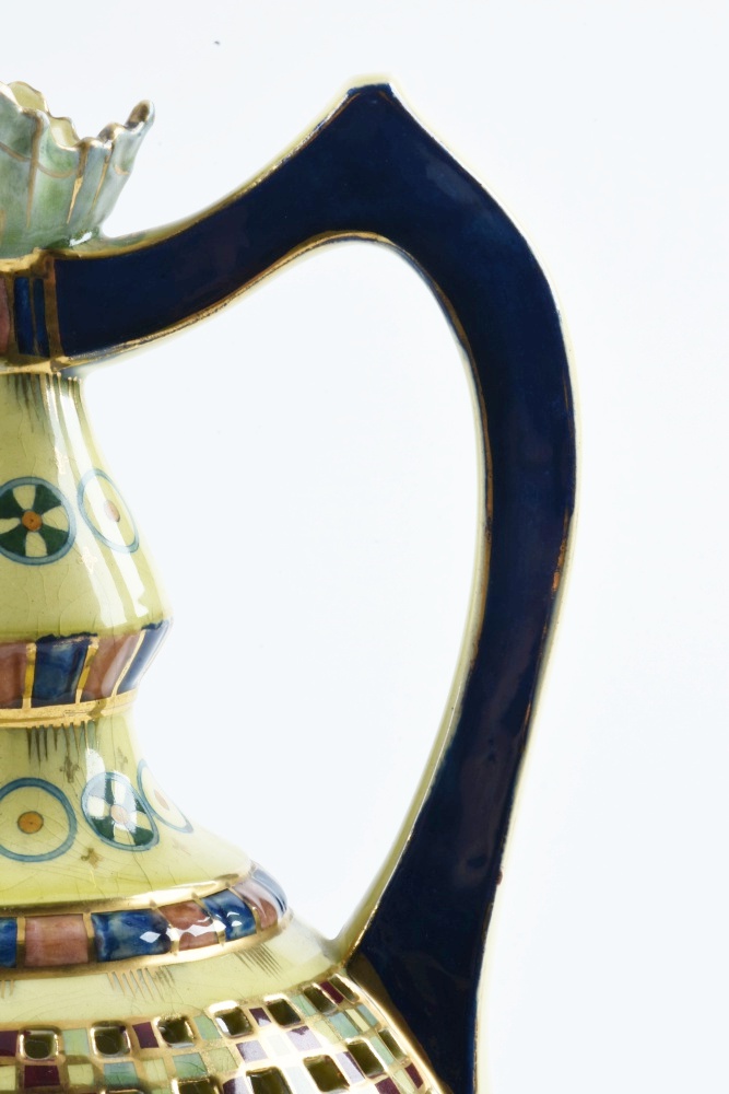 Late 19th-Century Emil Fischer Reticulated Ceramic Ewer