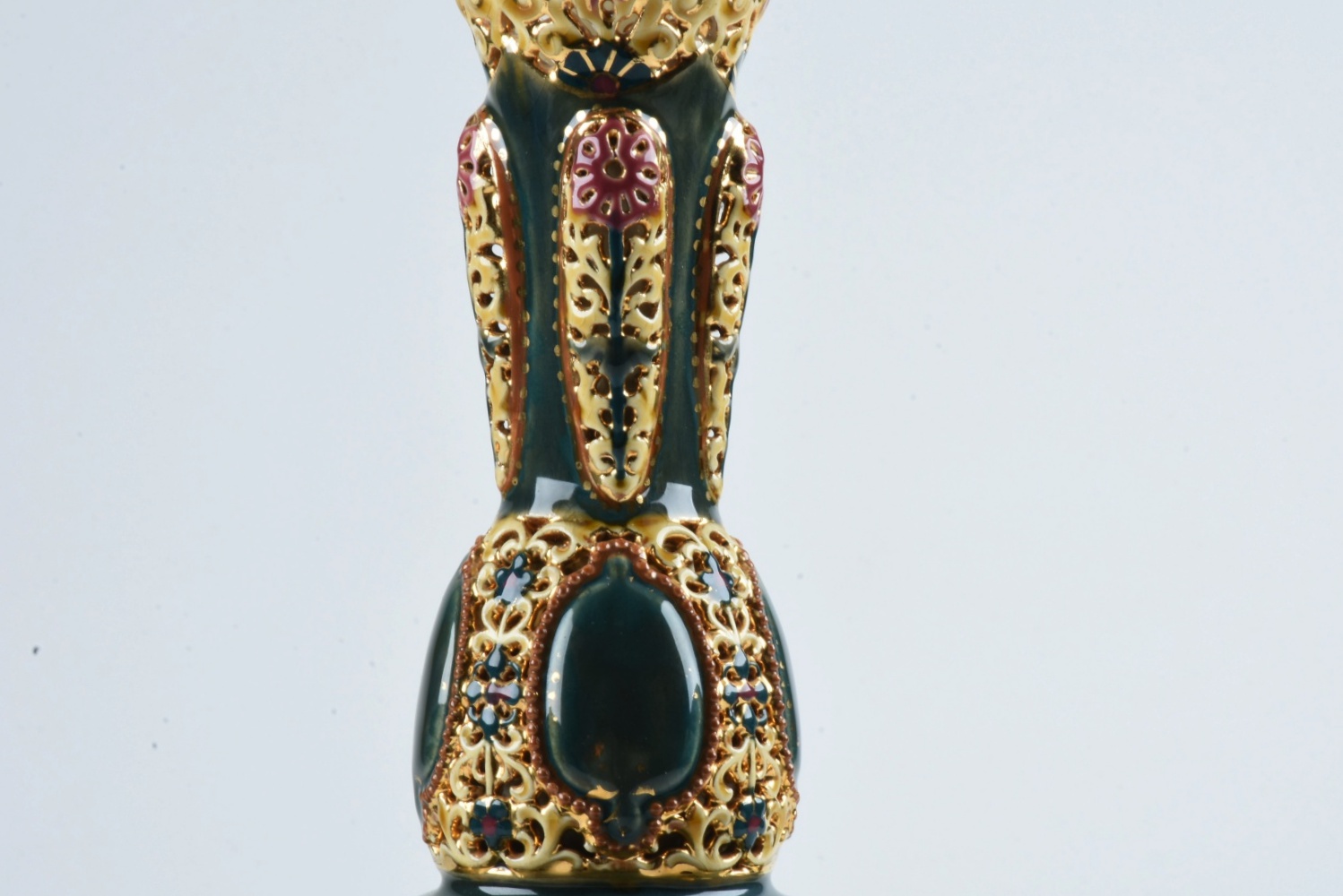 19th-Century Zsolnay Reticulated Ceramic Vase