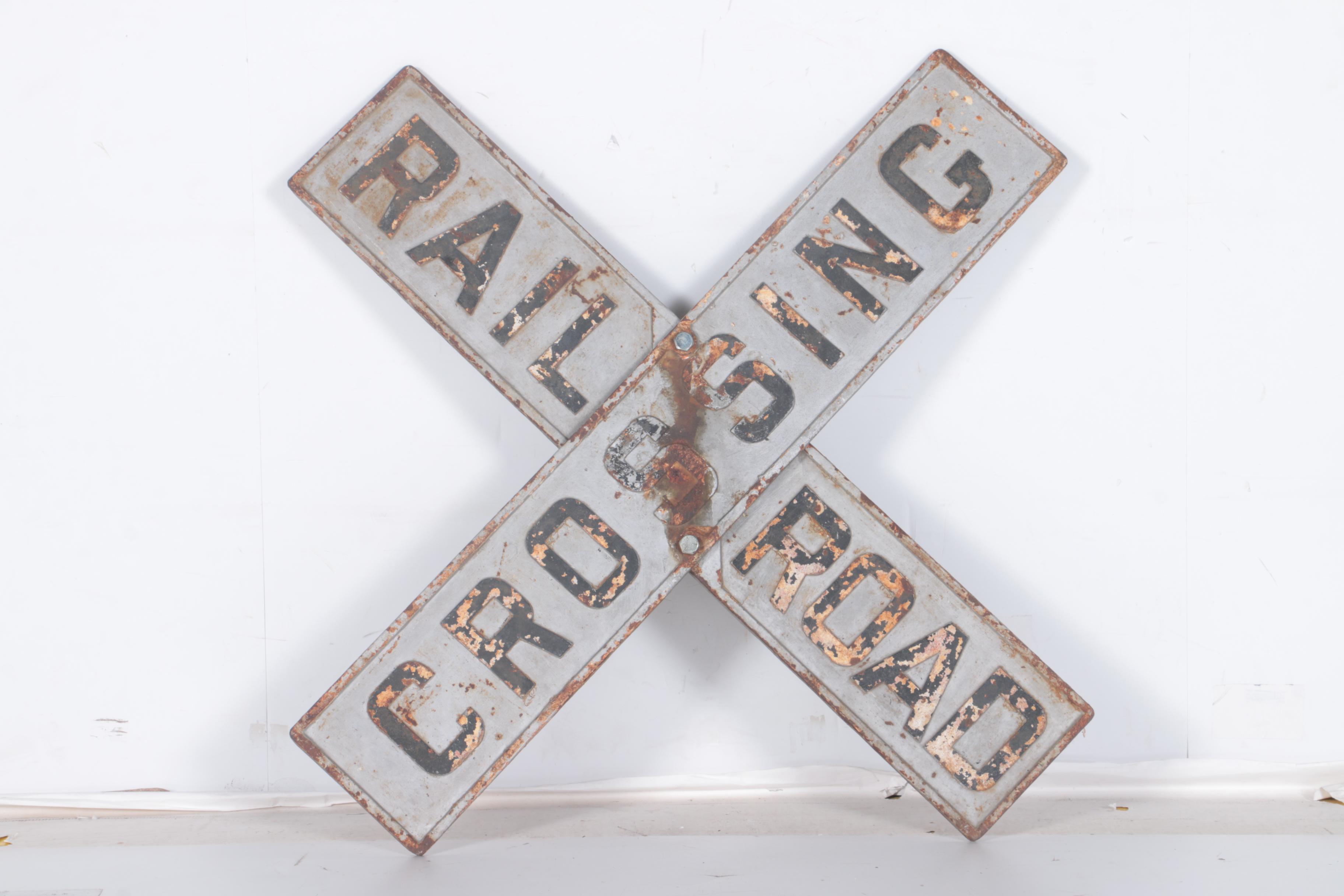 Cast Iron Railroad Crossing Sign