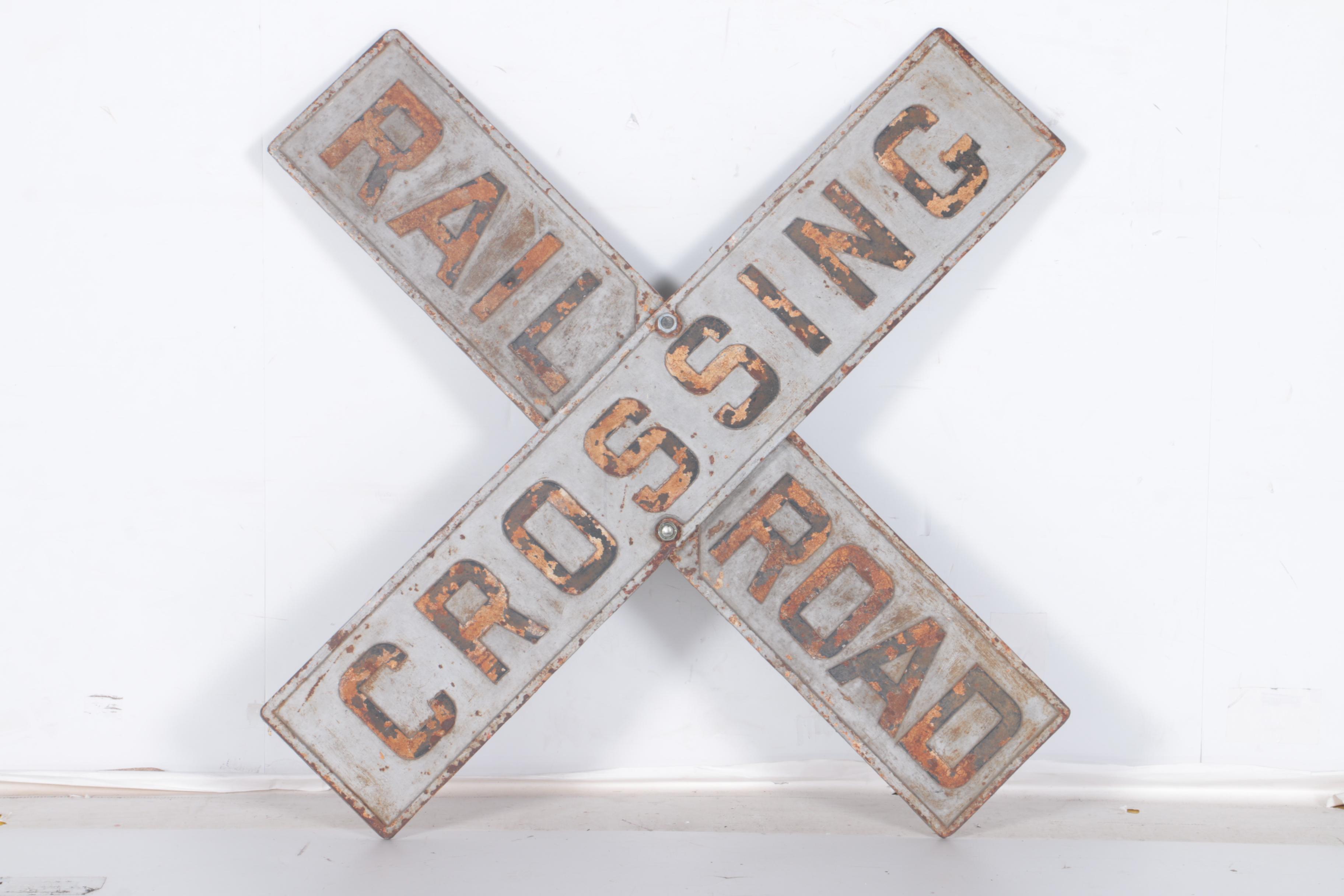 Cast Iron Railroad Crossing Sign