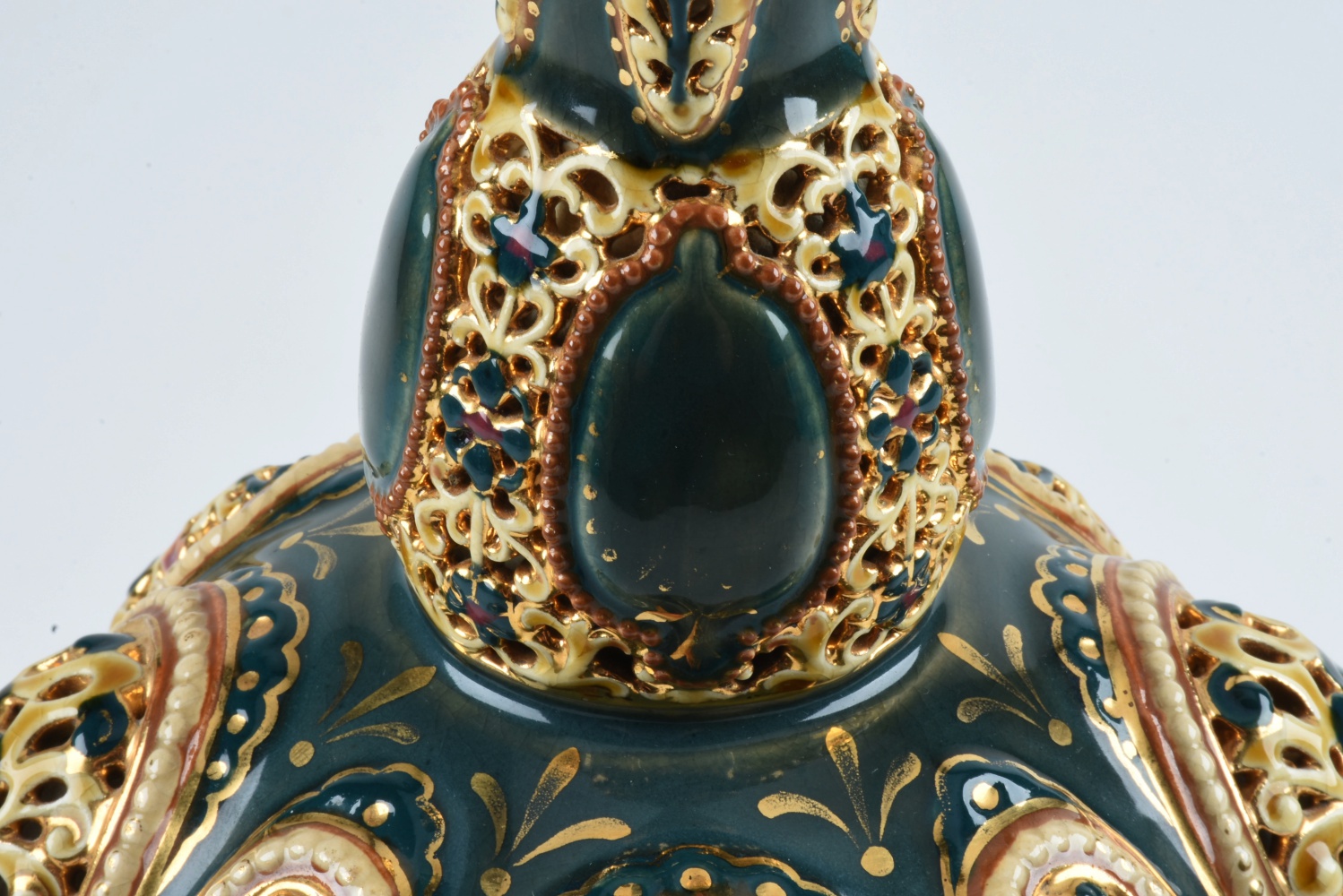 19th-Century Zsolnay Reticulated Ceramic Vase