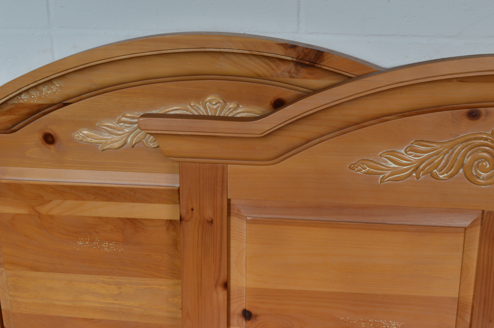 Pine Twin Size Headboards and Nightstand by Broyhill