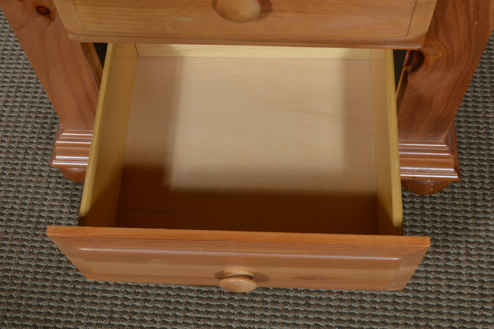 Pine Twin Size Headboards and Nightstand by Broyhill