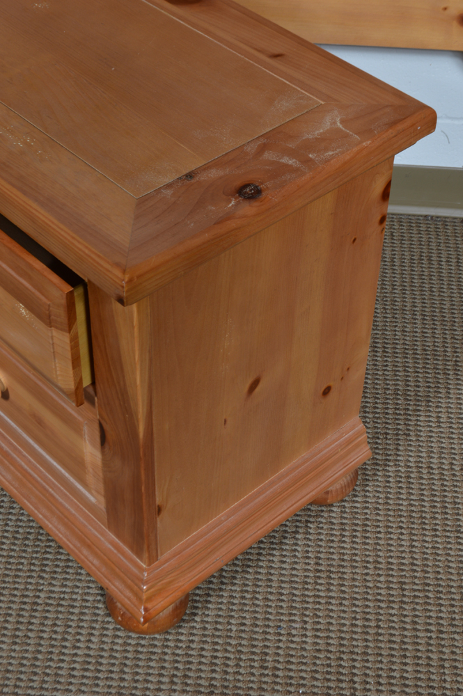 Pine Twin Size Headboards and Nightstand by Broyhill