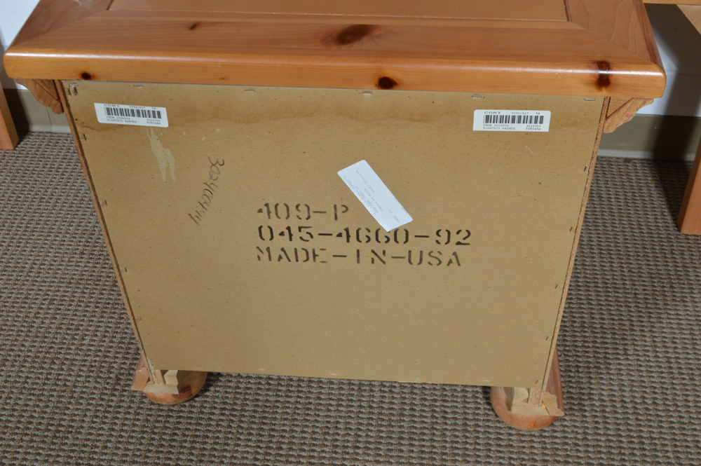 Pine Twin Size Headboards and Nightstand by Broyhill