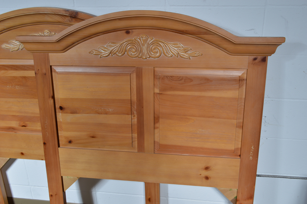Pine Twin Size Headboards and Nightstand by Broyhill