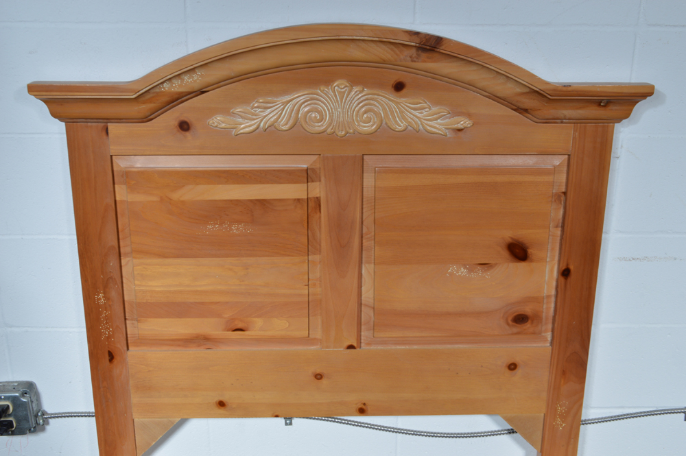 Pine Twin Size Headboards and Nightstand by Broyhill