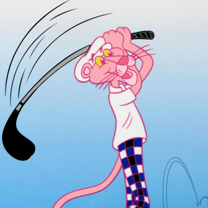 Limited Edition Sericel "Pink Panther Golfing"