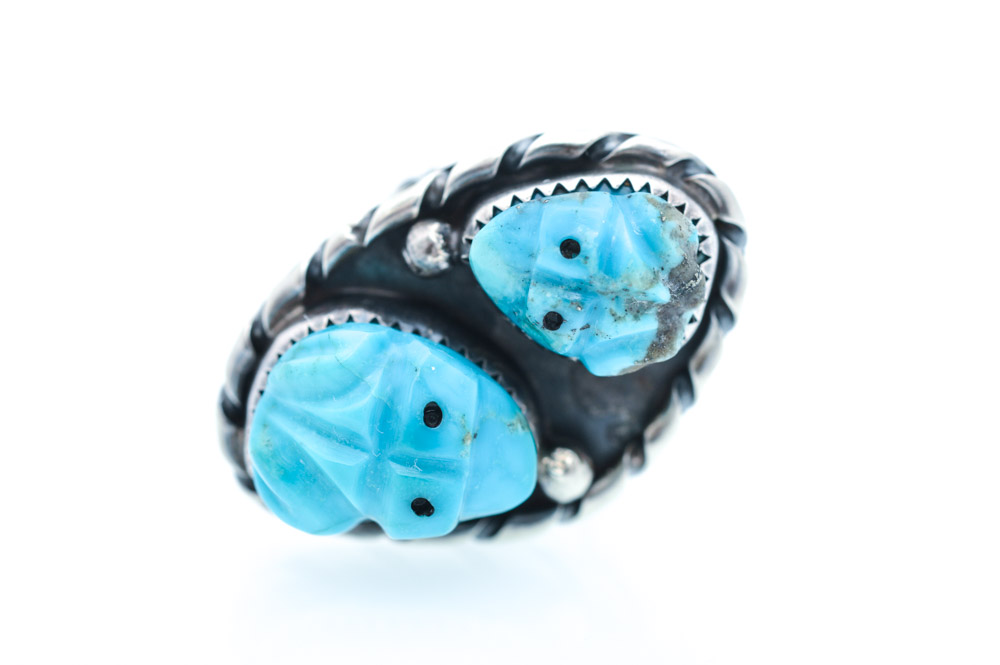 Sterling Silver Turquoise Frog Ring
