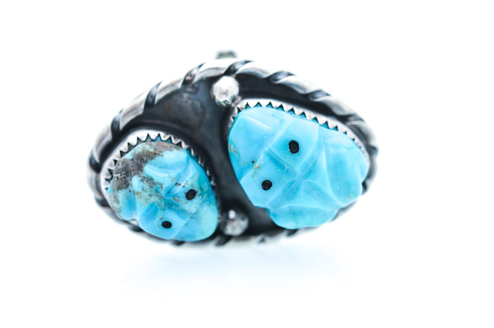 Sterling Silver Turquoise Frog Ring