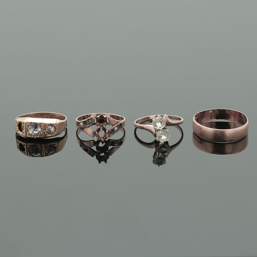 Antique to Vintage 8K and 9K Yellow Gold Rings