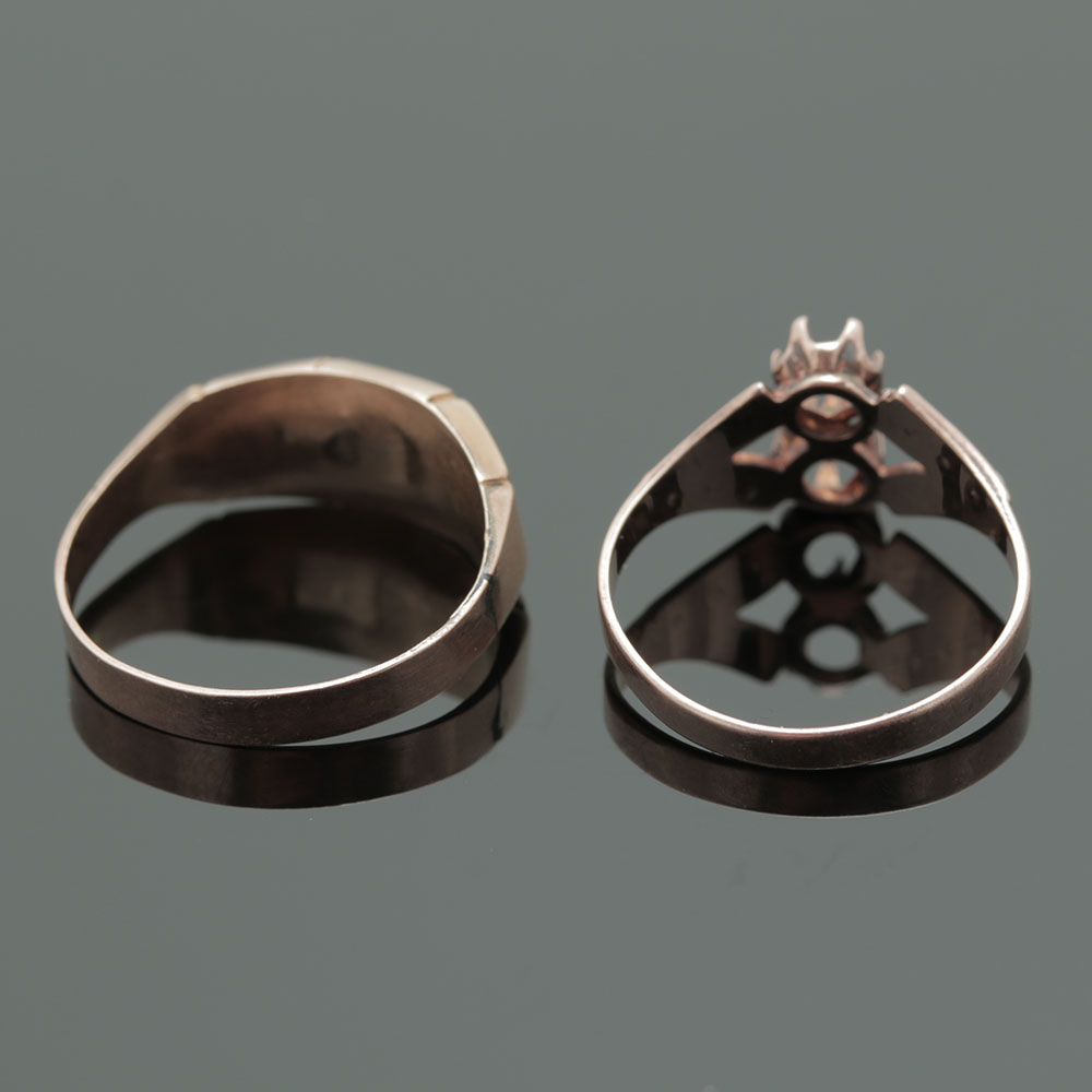 Antique to Vintage 8K and 9K Yellow Gold Rings